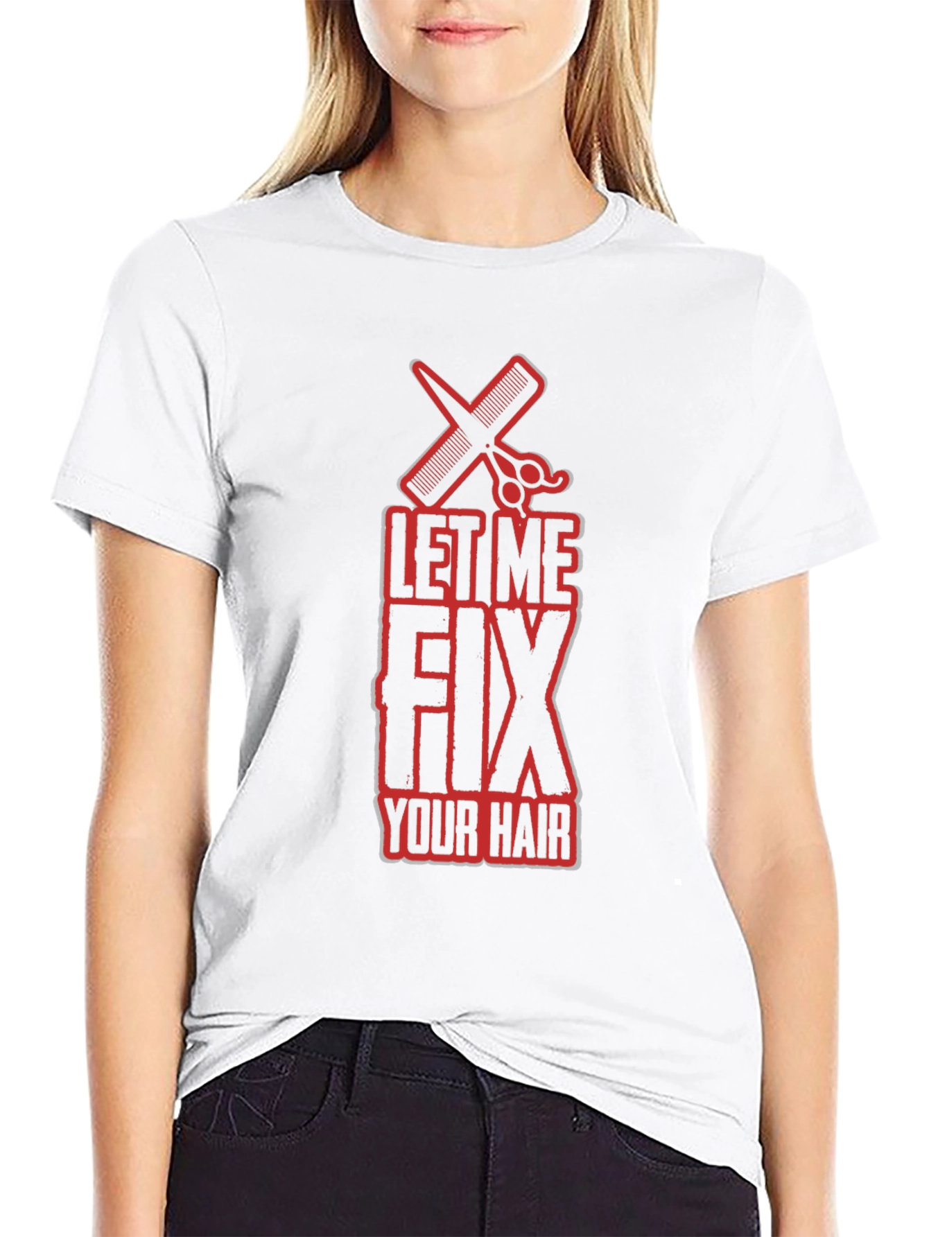 Black Let Me Fix Your Hair Graphic T-Shirt view 9