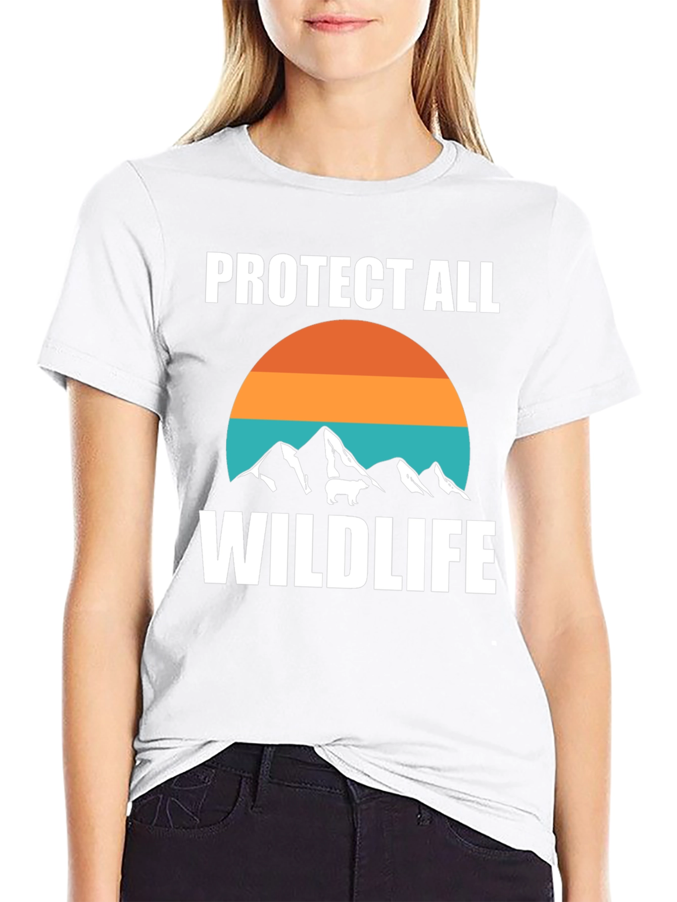 Black Protect All Wildlife Graphic T-Shirt view 9
