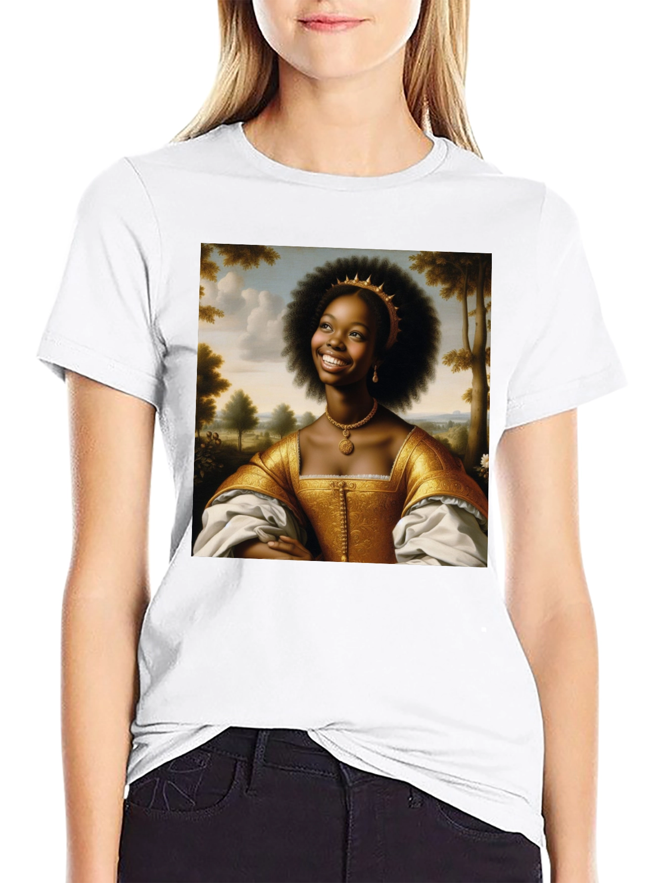 Black Renaissance Portrait Black T-Shirt view 9
