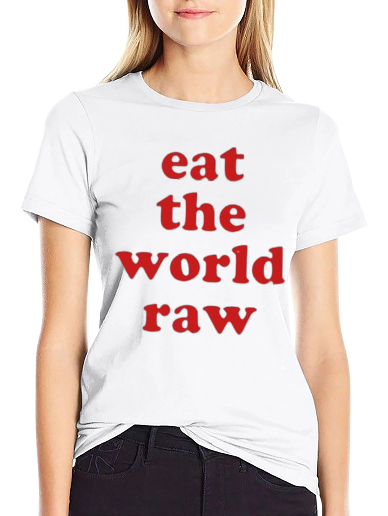 Black Eat the World Raw Graphic Tee - Bold Statement Shirt view 9
