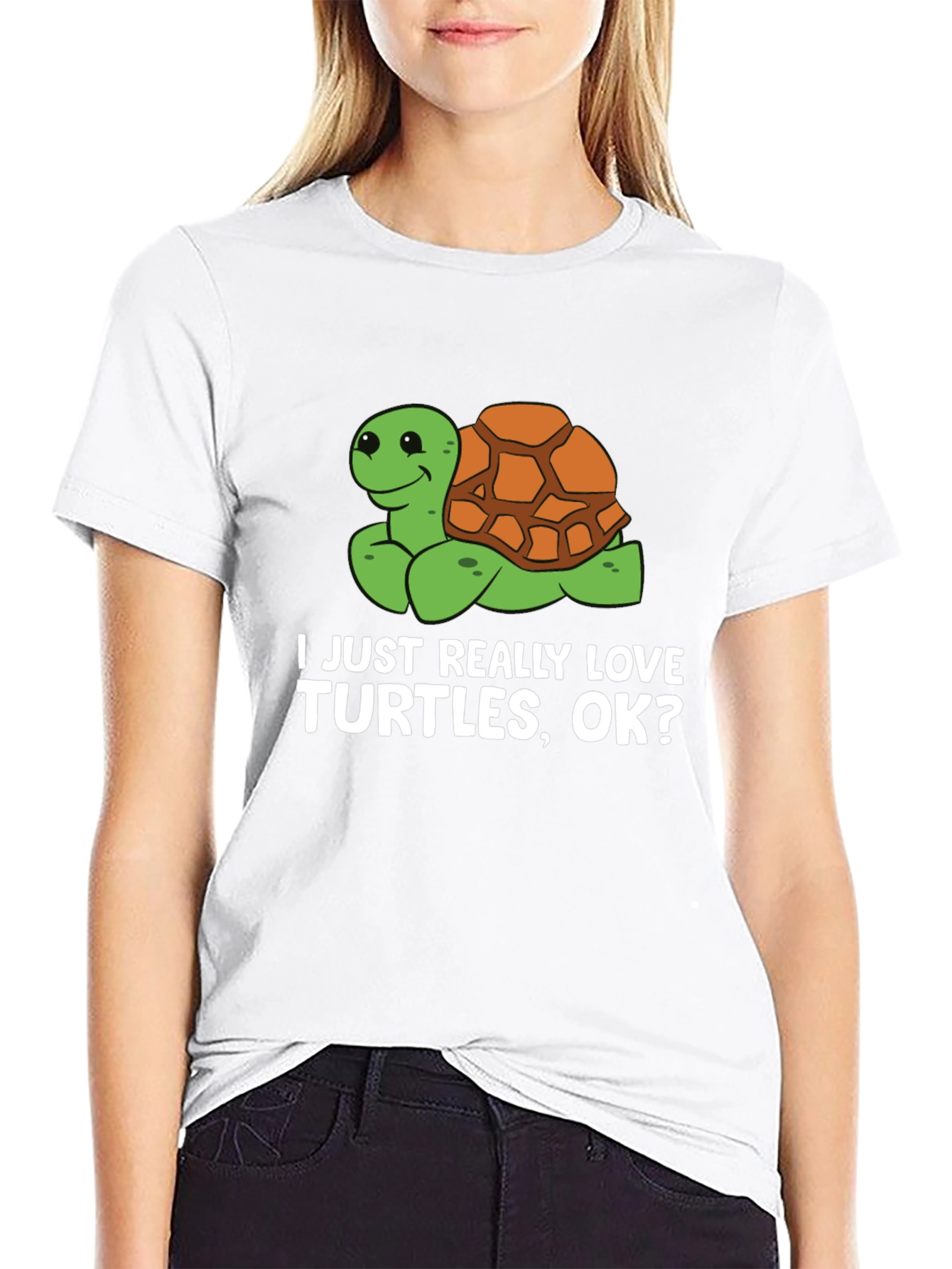 Black Turtle Lover T-Shirt: I Just Really Love Turtles, OK? view 9