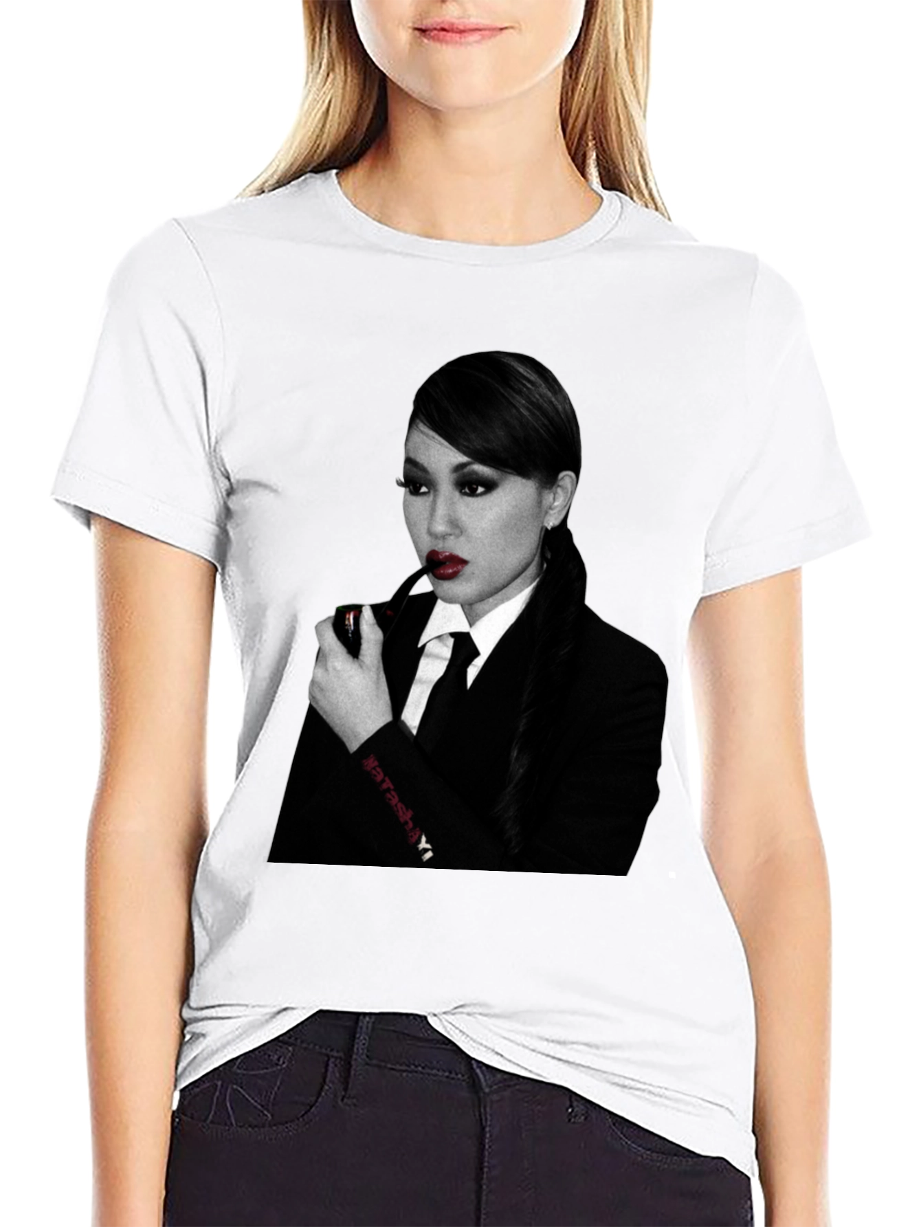 Black Natasha Yi Smoking Pipe Graphic Tee view 9