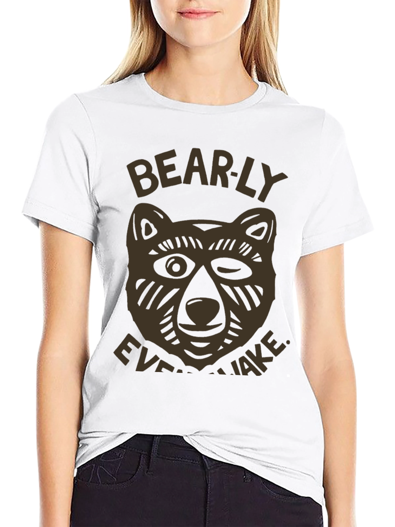 Black Bearly Awake Graphic T-Shirt - Men's Black Tee view 9