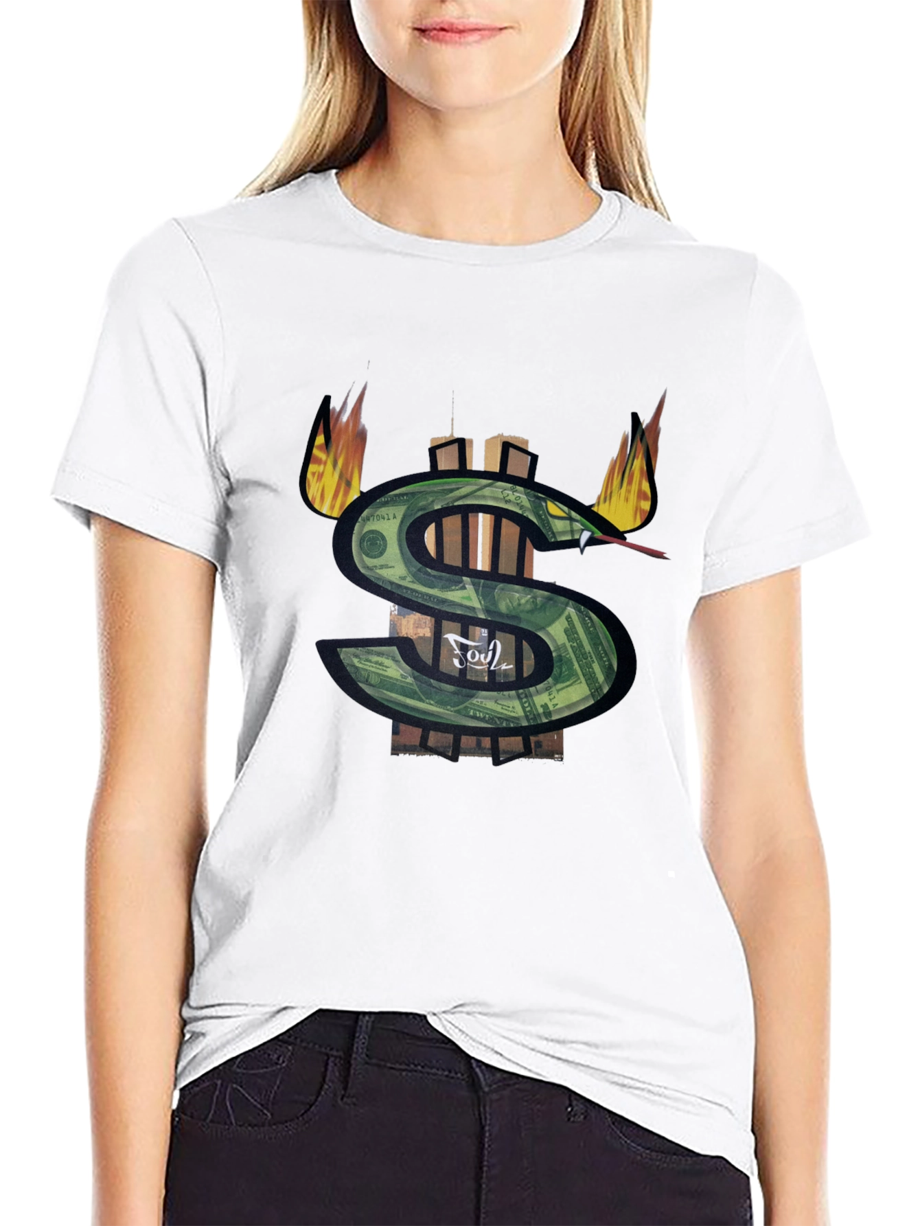 Black Money Snake Graphic Tee - Black view 9