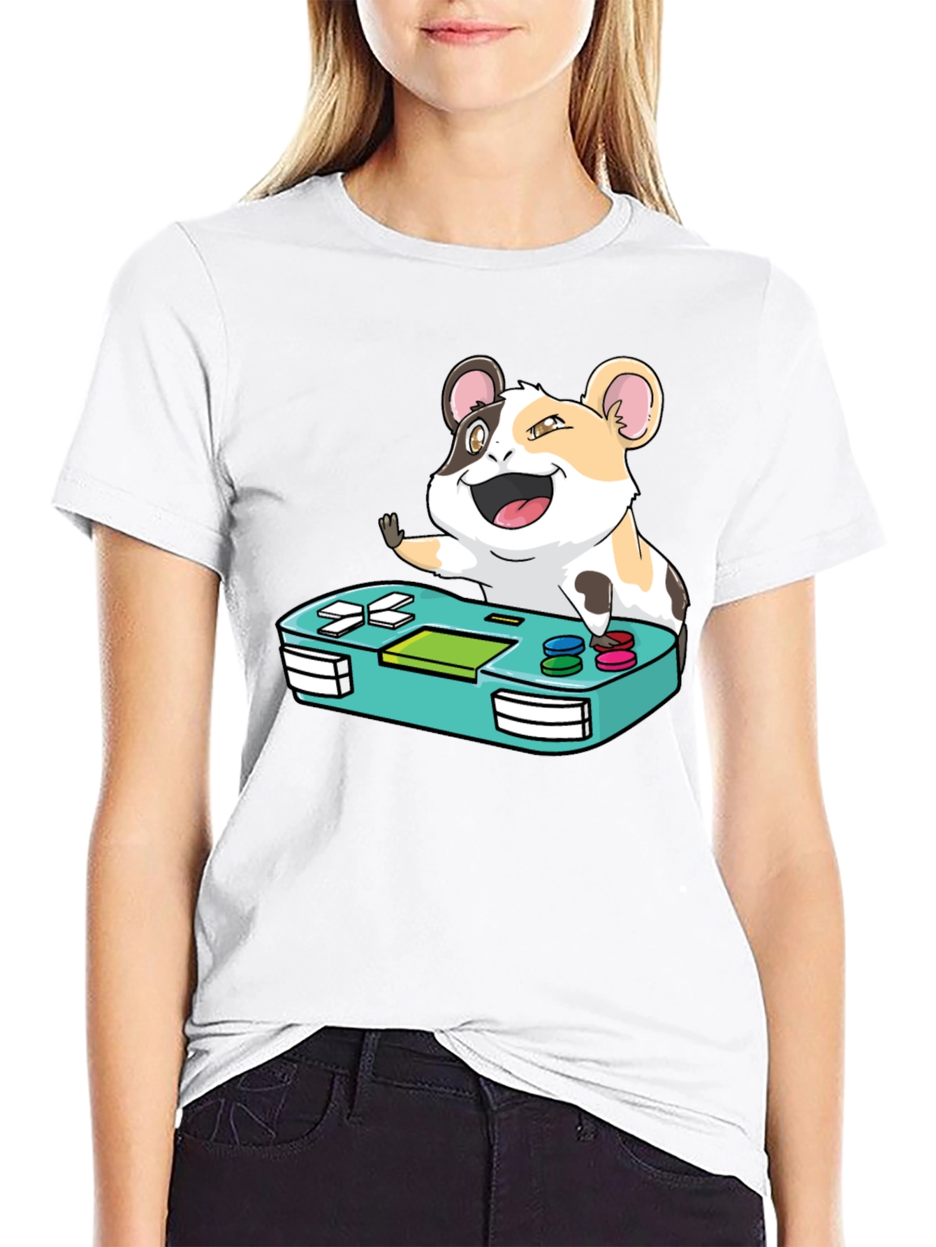 Black Hamster Gamer T-Shirt - Cute Gaming Tee view 9