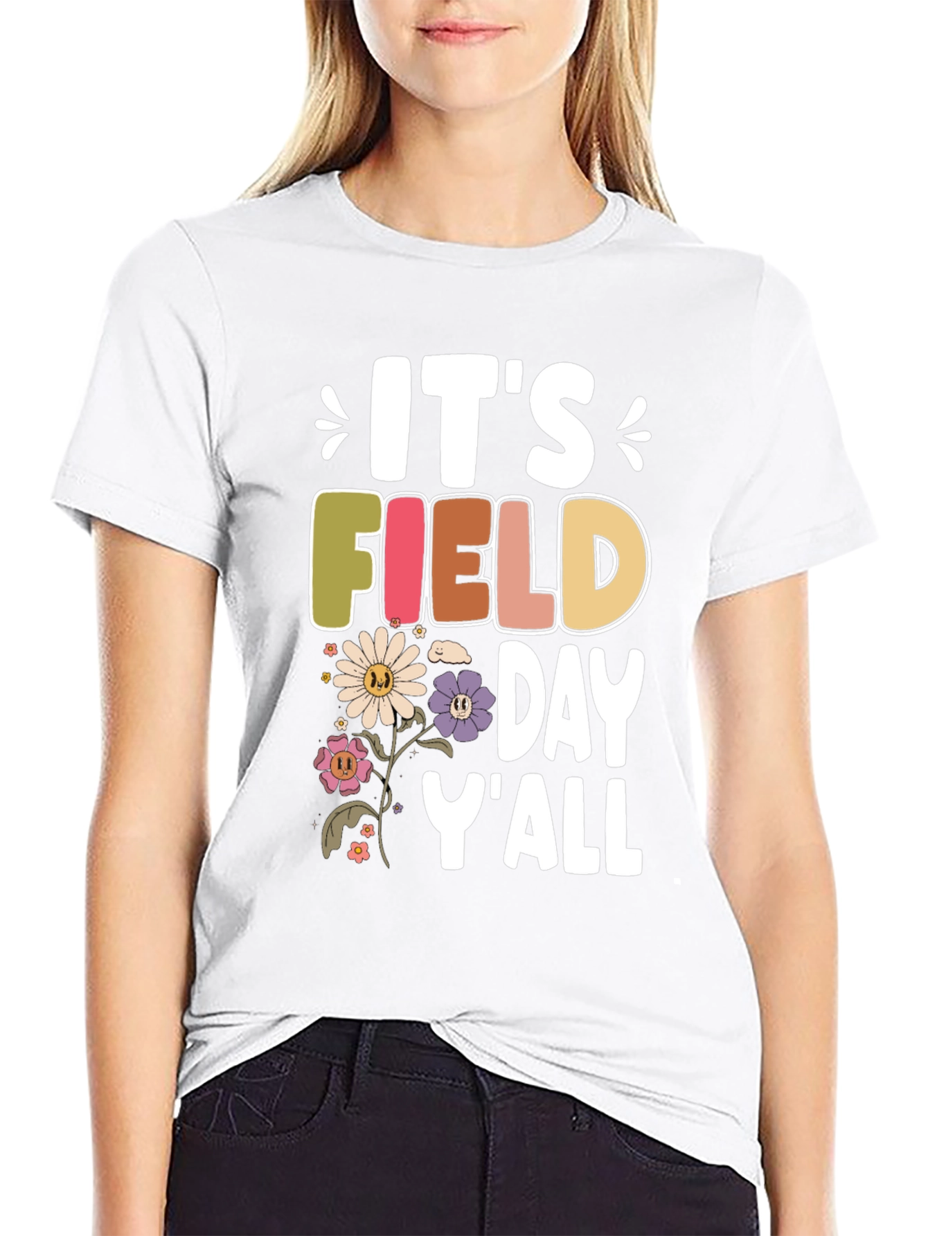 Black It's Field Day Y'all T-Shirt view 9