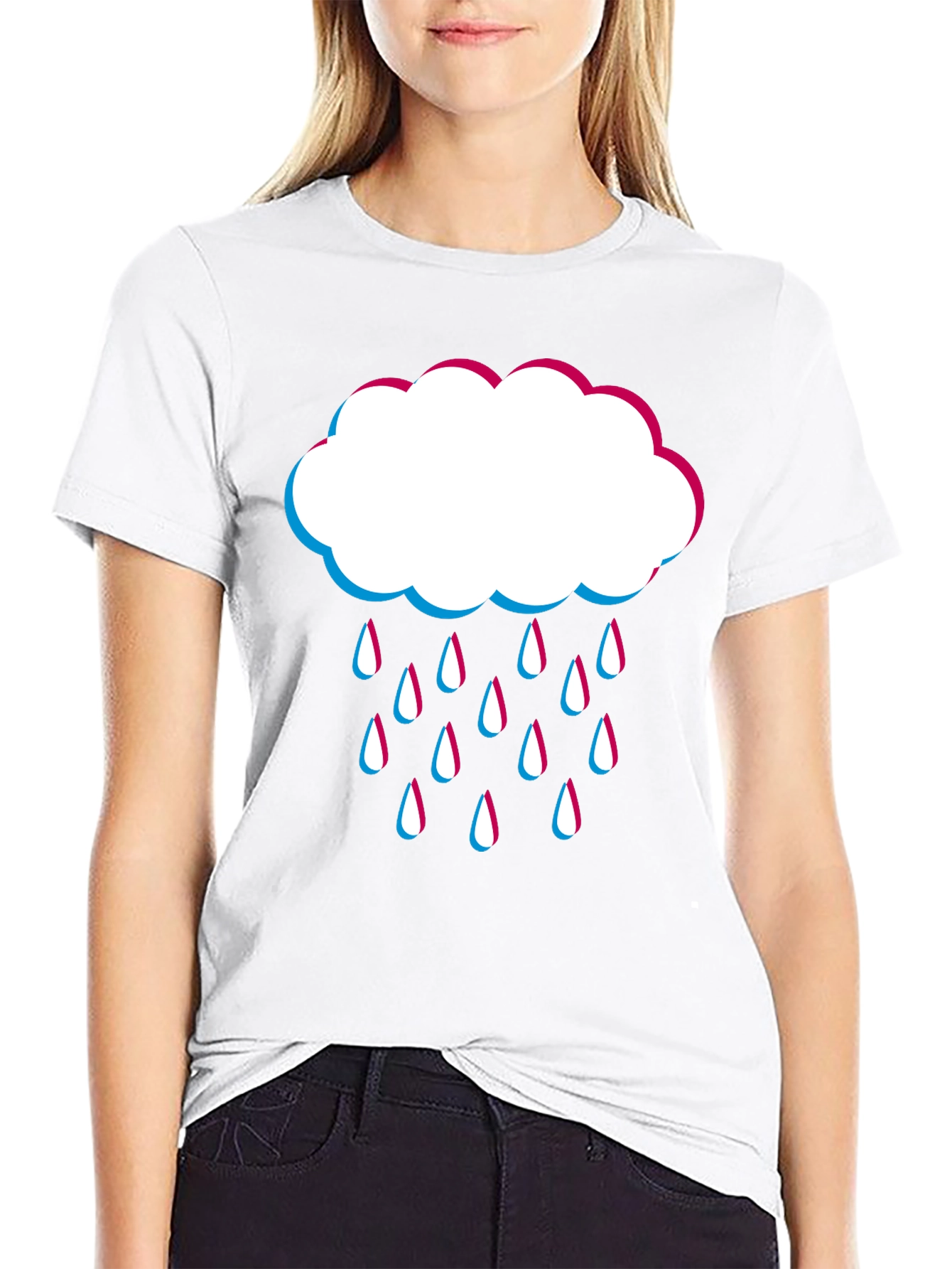 Black Rain Cloud Graphic Tee - Black Cotton Blend view 9
