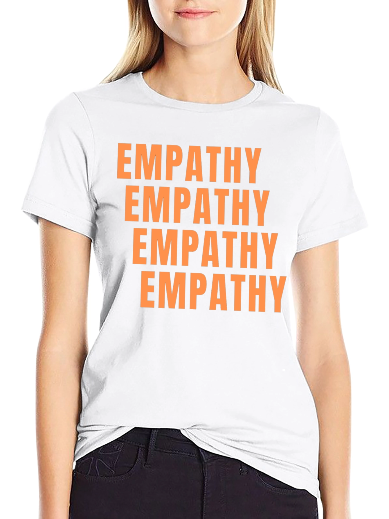 Black Empathy Graphic Tee - Unisex Black Cotton T-Shirt view 9