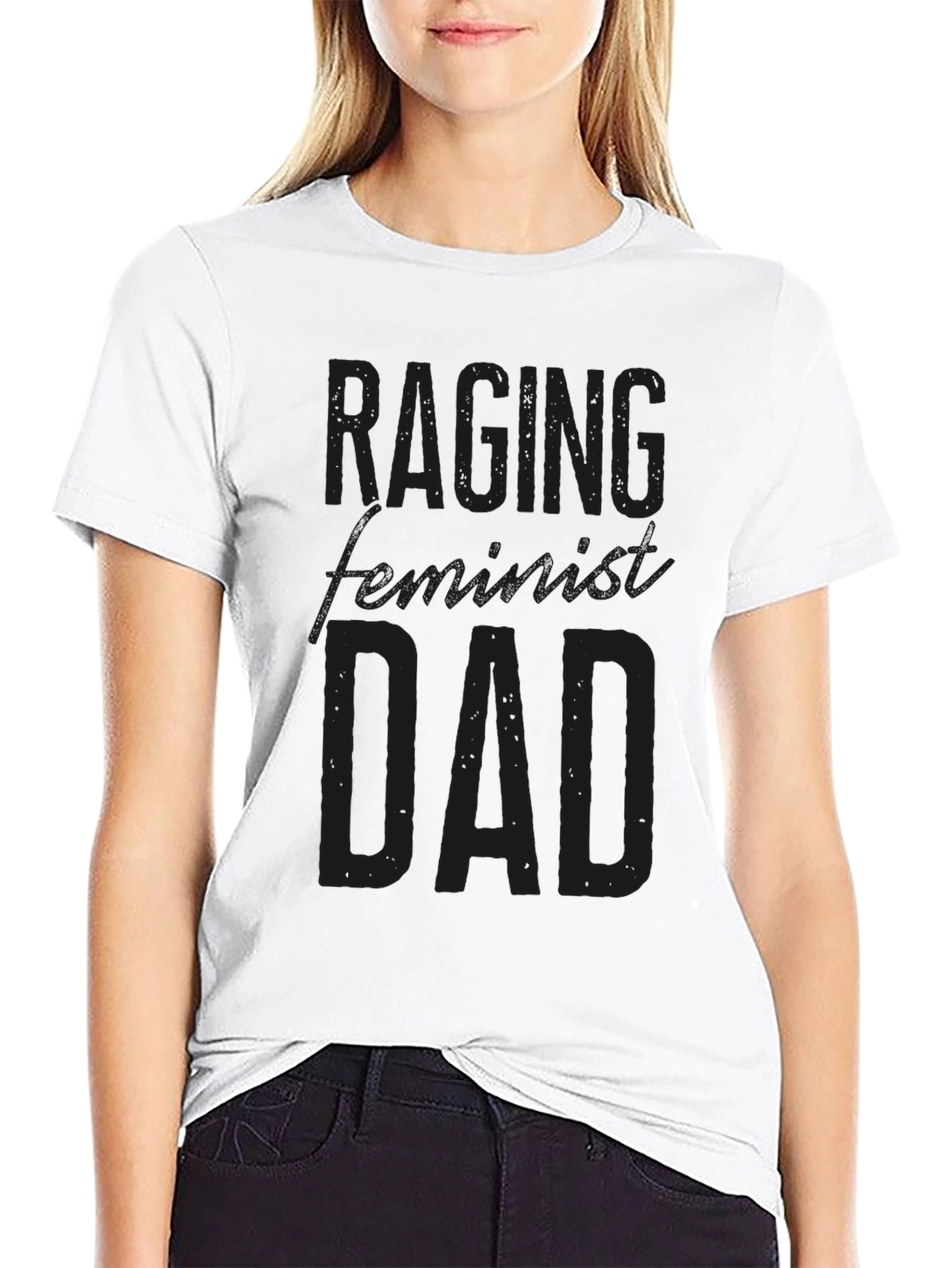 Black Raging Feminist Dad Graphic T-Shirt view 9