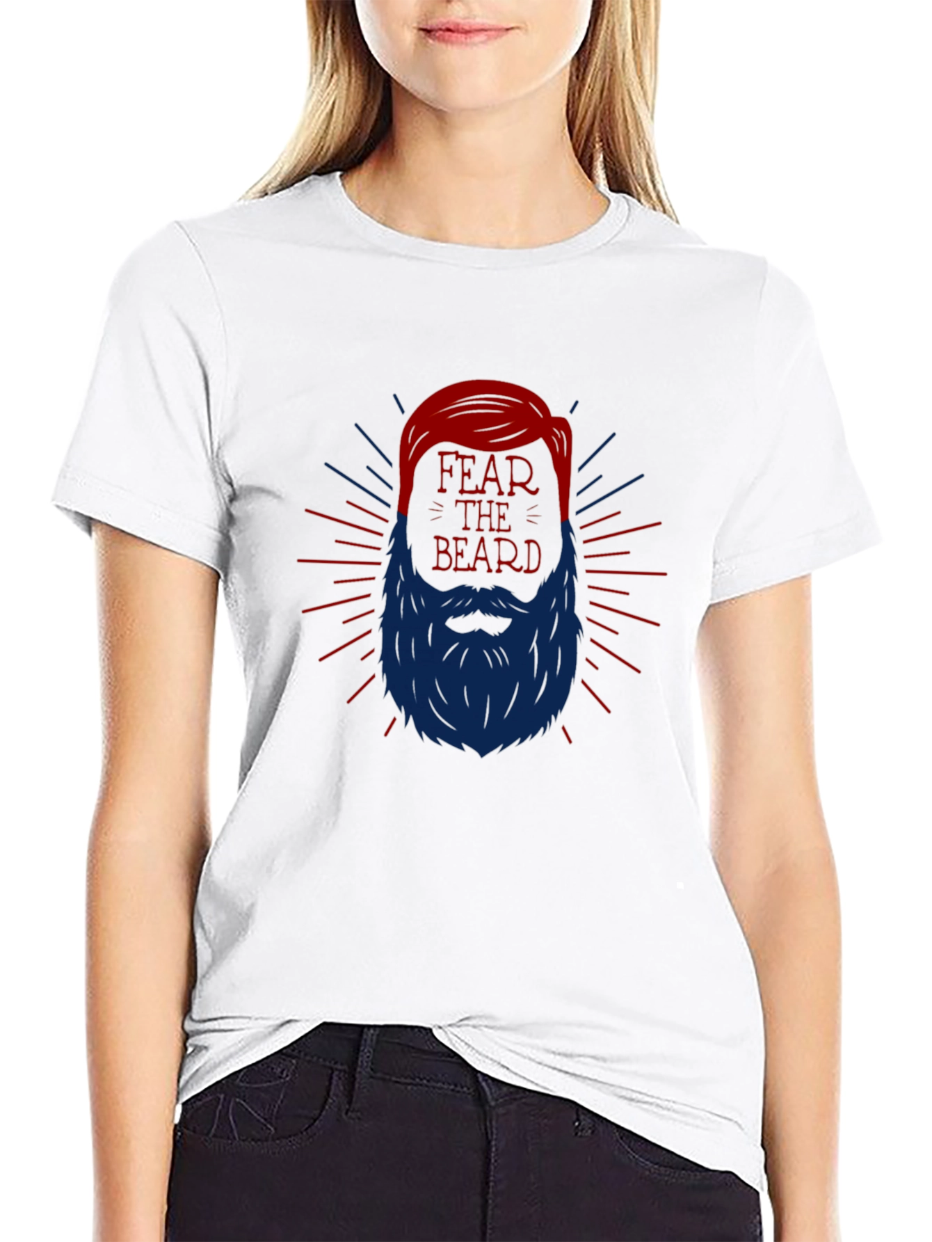 Black Fear the Beard Graphic Tee - Black view 9