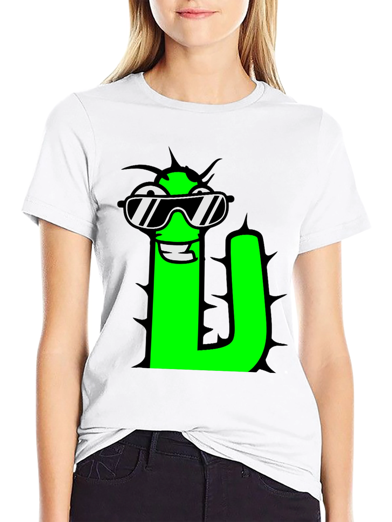 Black Cool Letter "U" Graphic T-Shirt view 9