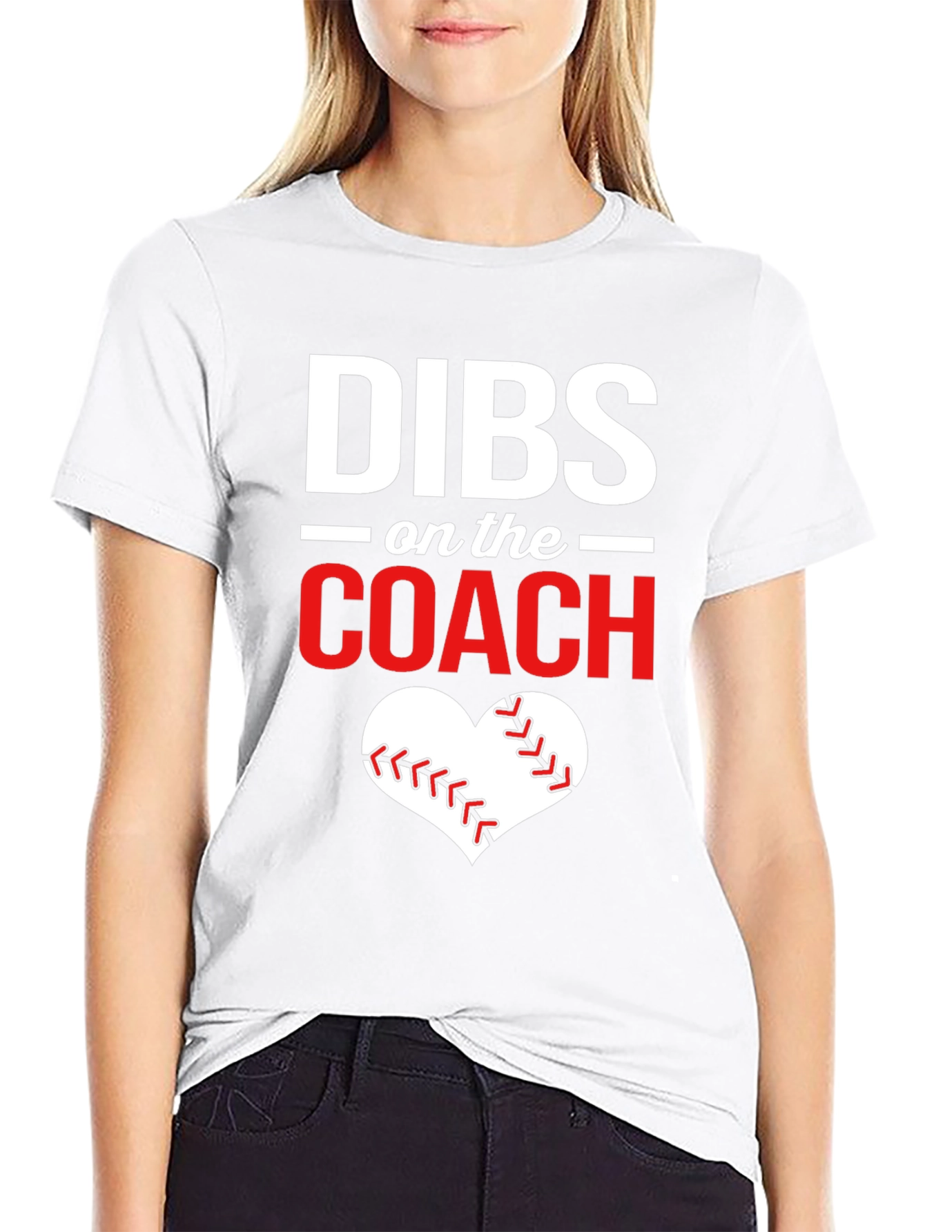 Black Dibs on the Coach Baseball Heart Graphic Tee view 9