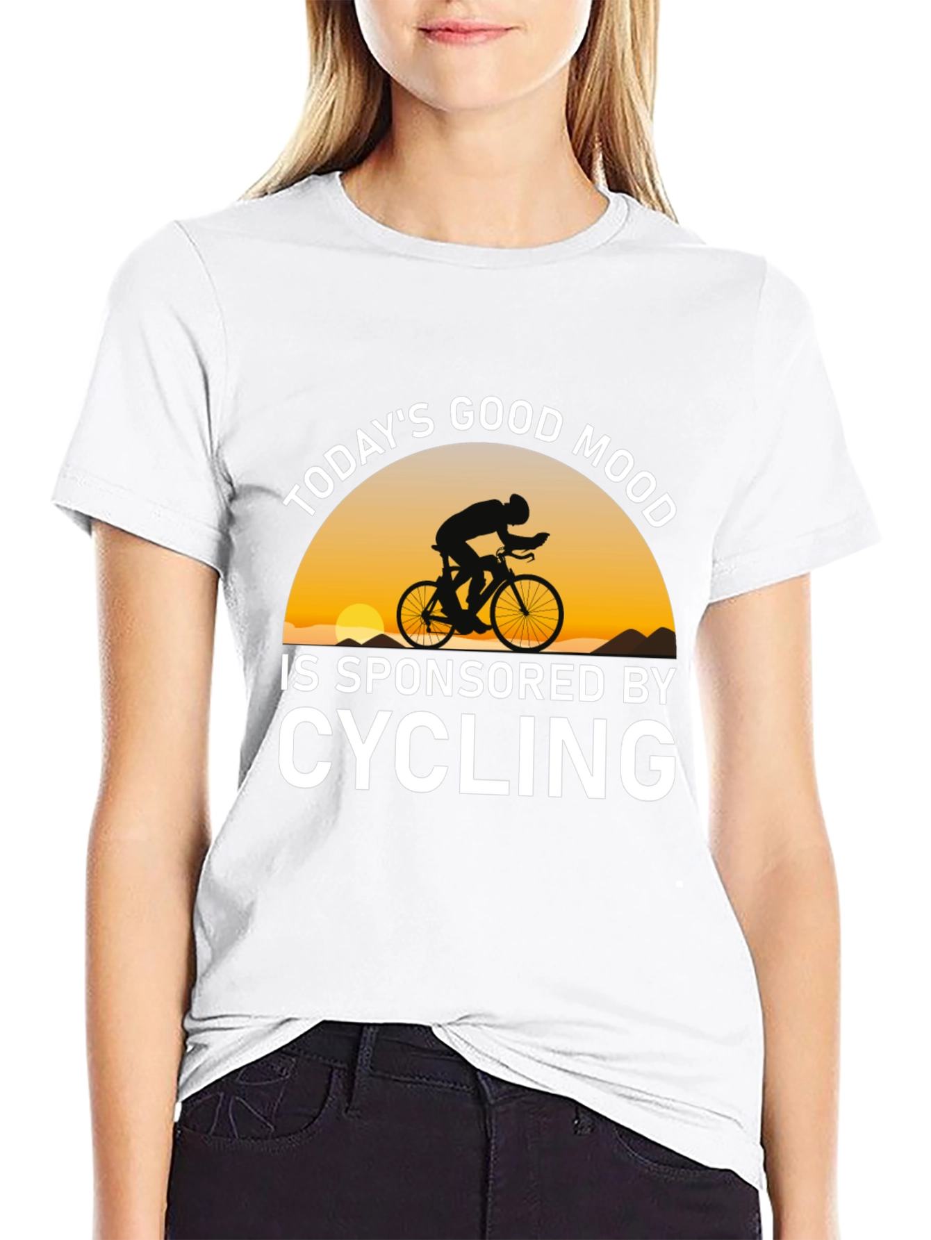 Black Cycling Sponsored Good Mood T-Shirt view 9
