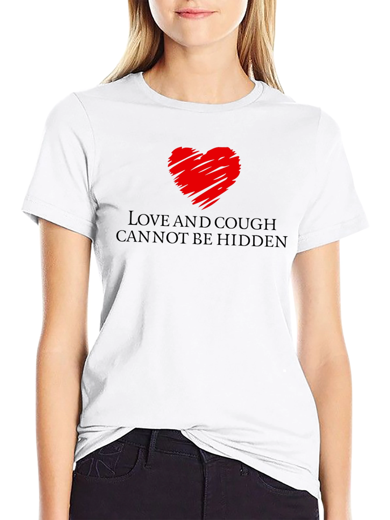 Black Love and Cough T-Shirt - Can't Be Hidden view 9