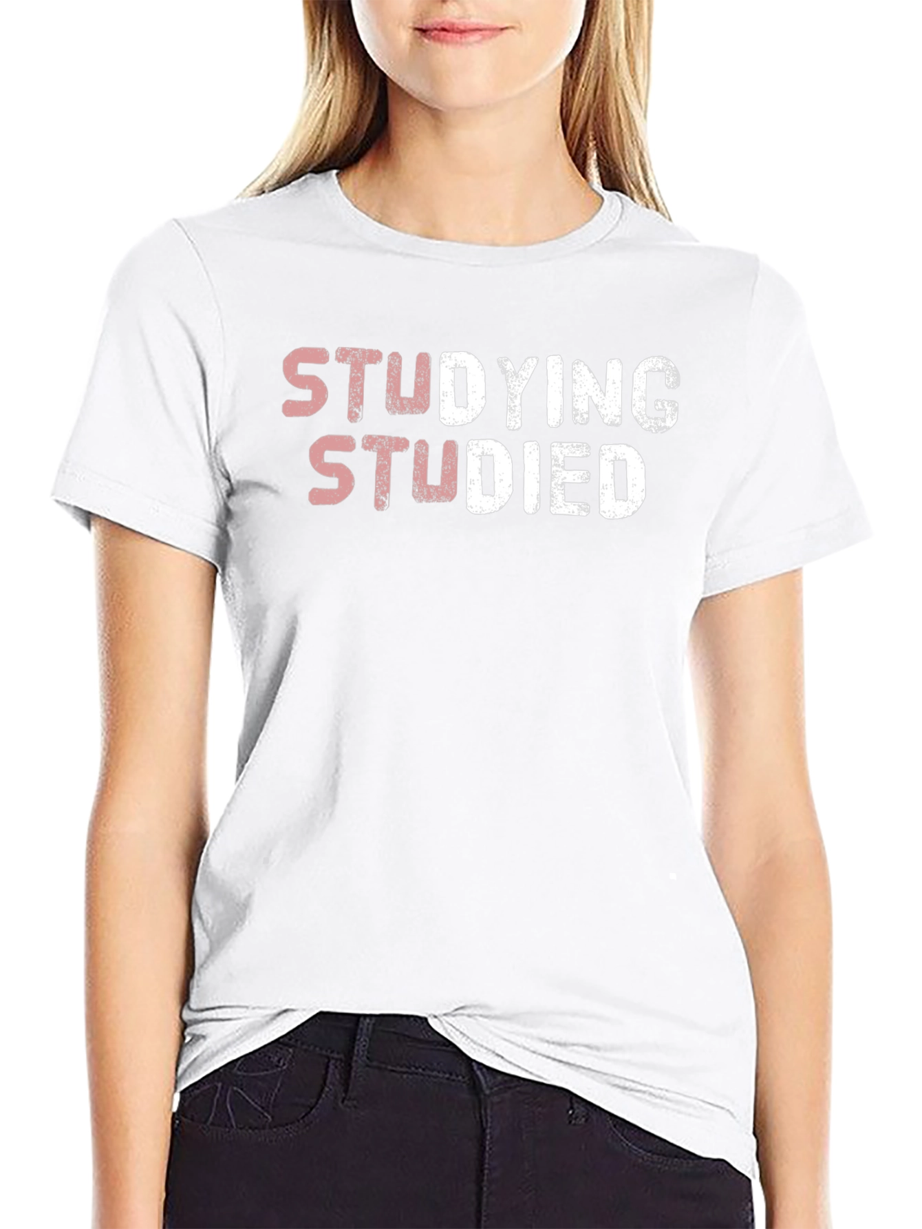 Black Studying Studied Funny Graphic T-Shirt view 9