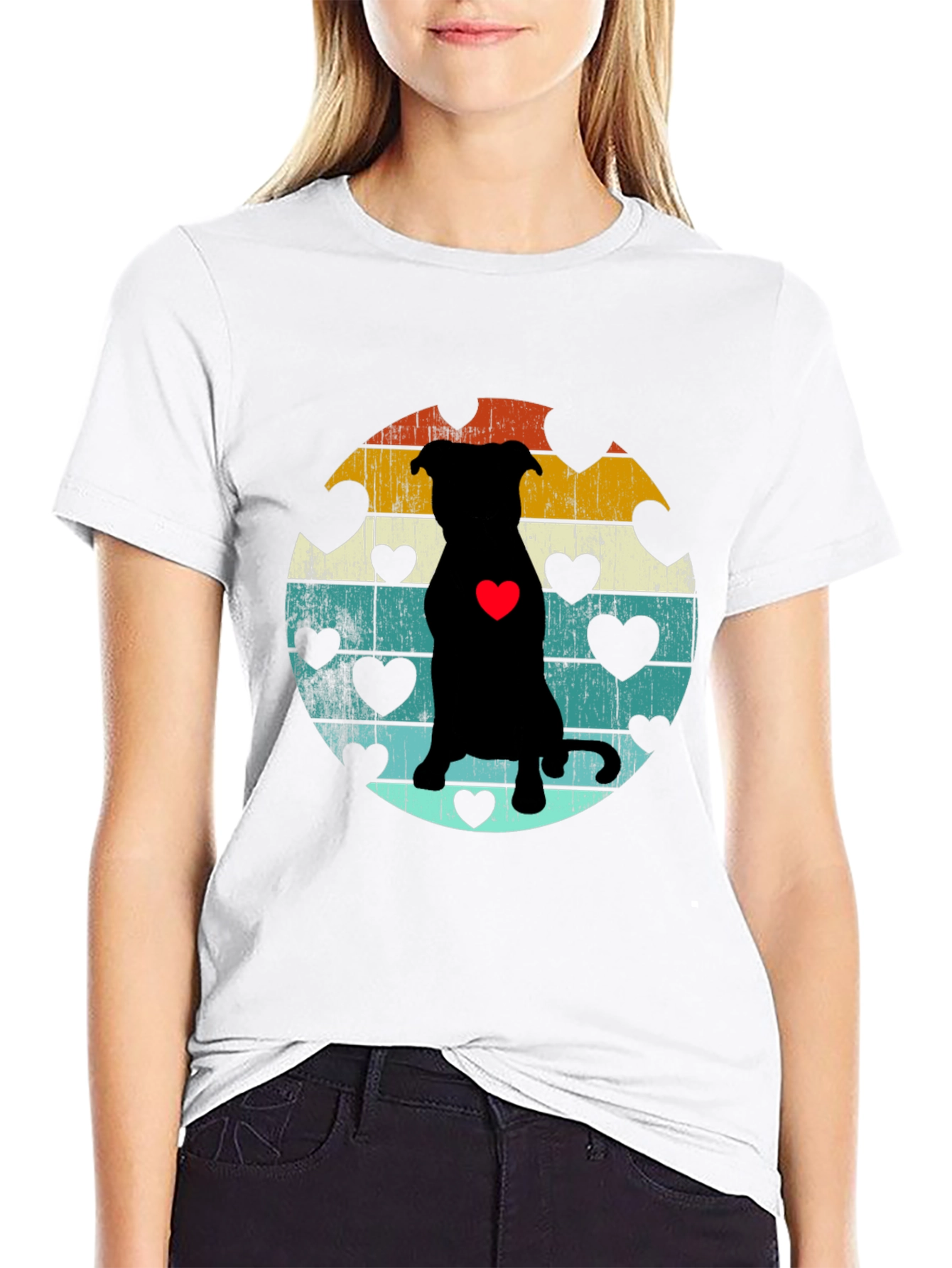 Black Retro Dog Lover T-Shirt view 9