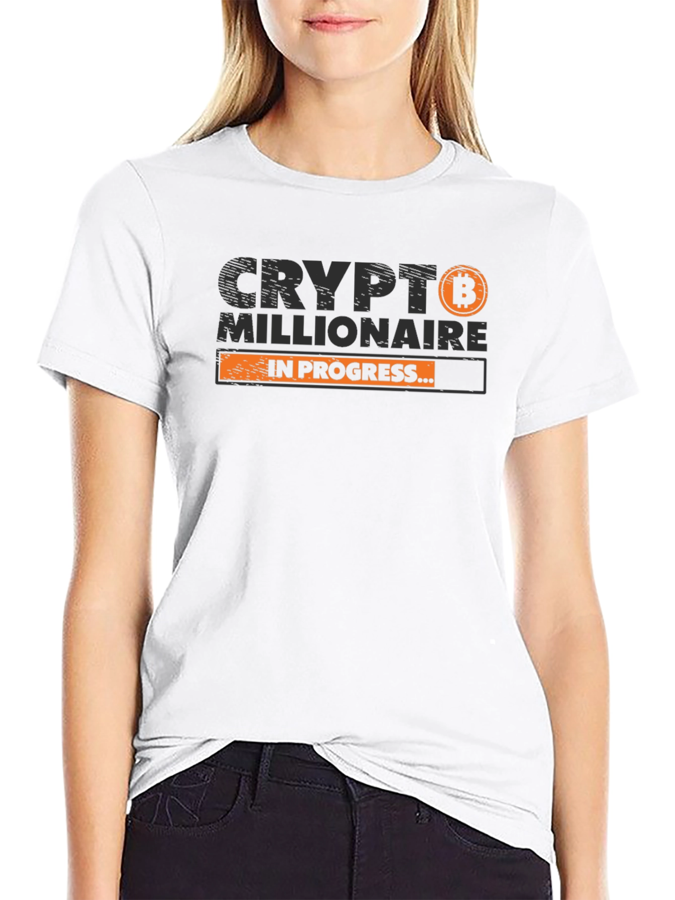 Black Crypto Millionaire in Progress T-Shirt - Black view 9