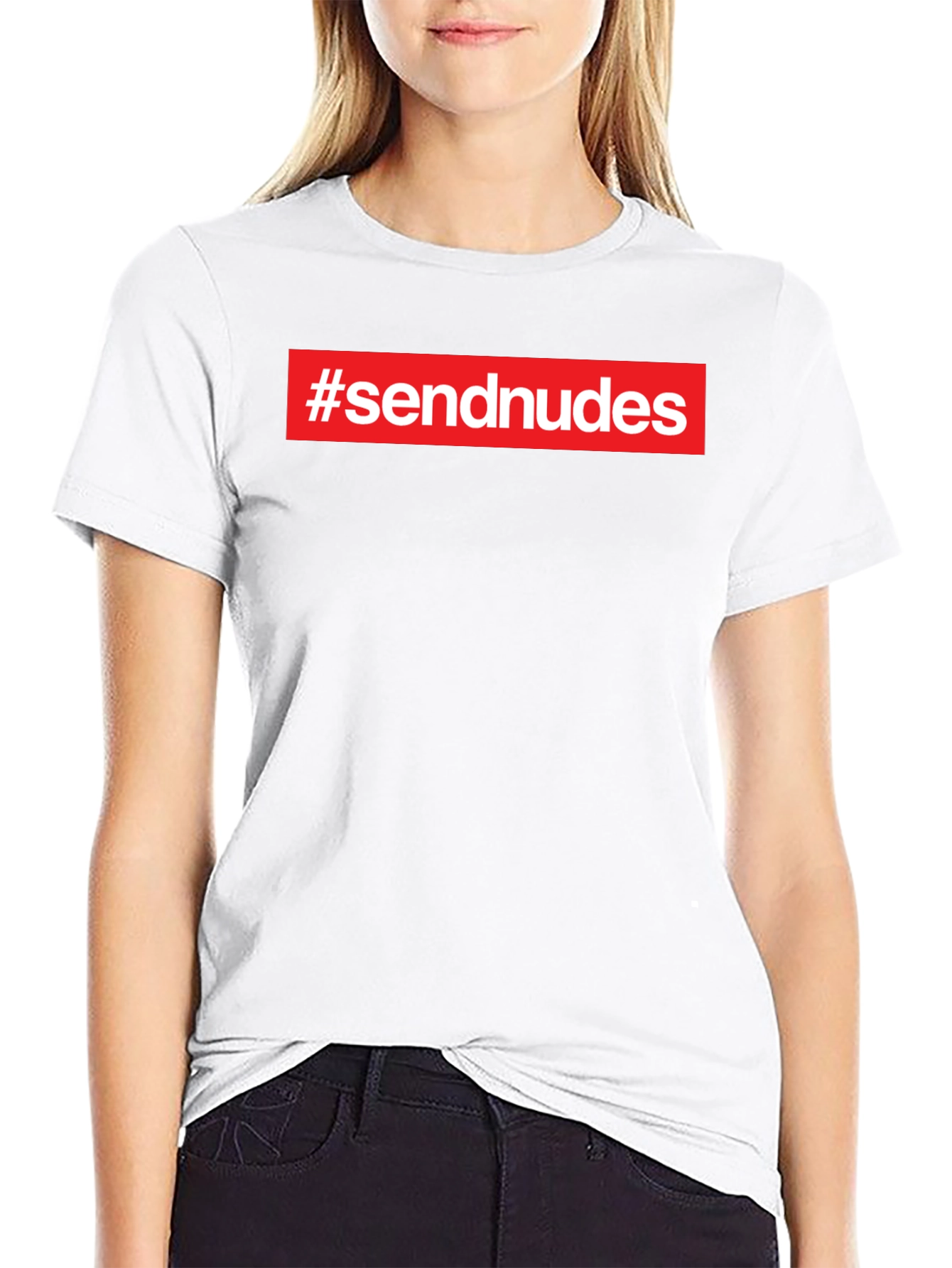 Black #sendnudes Graphic Tee - Bold Statement Shirt view 9
