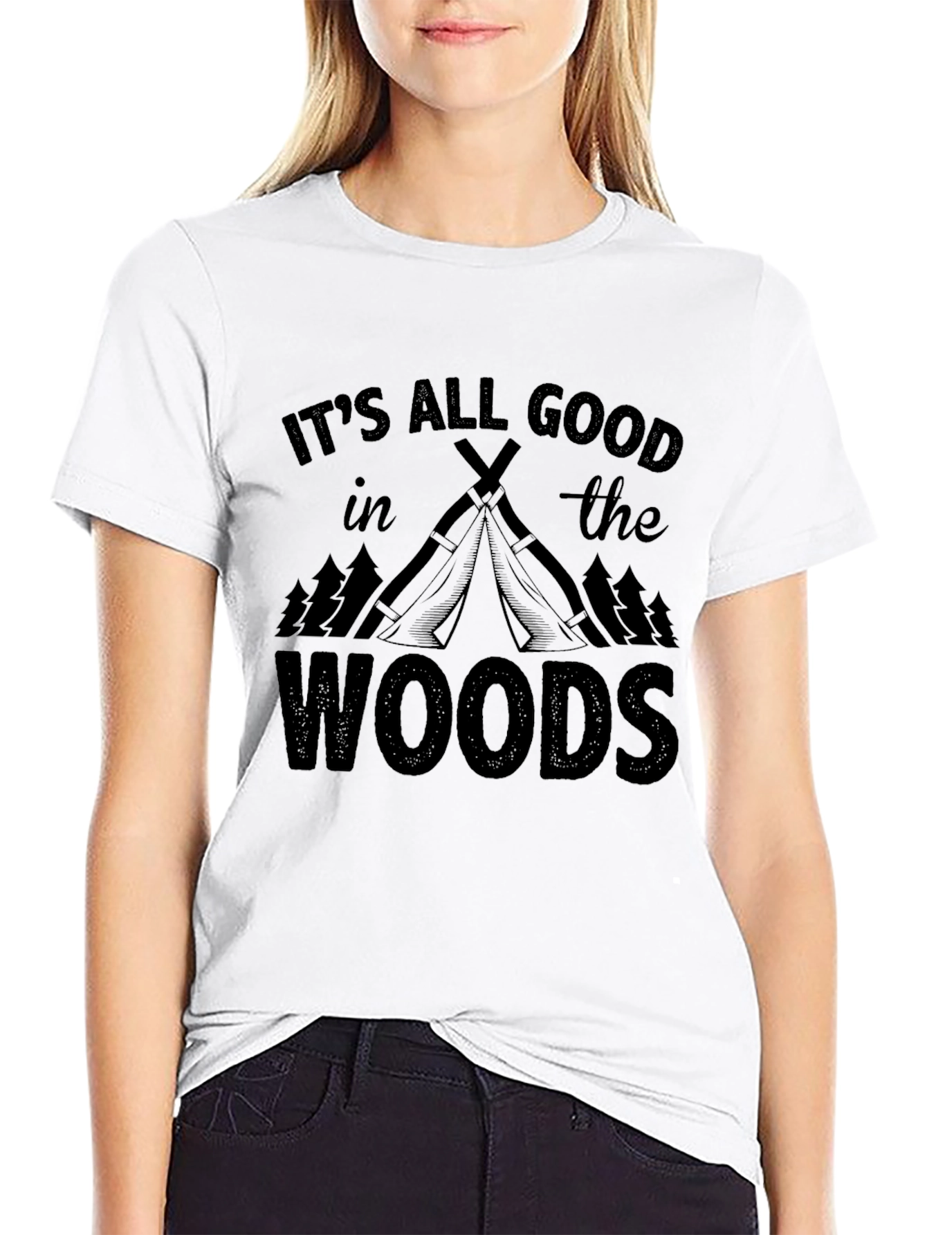 Black It's All Good in the Woods Graphic Tee view 9