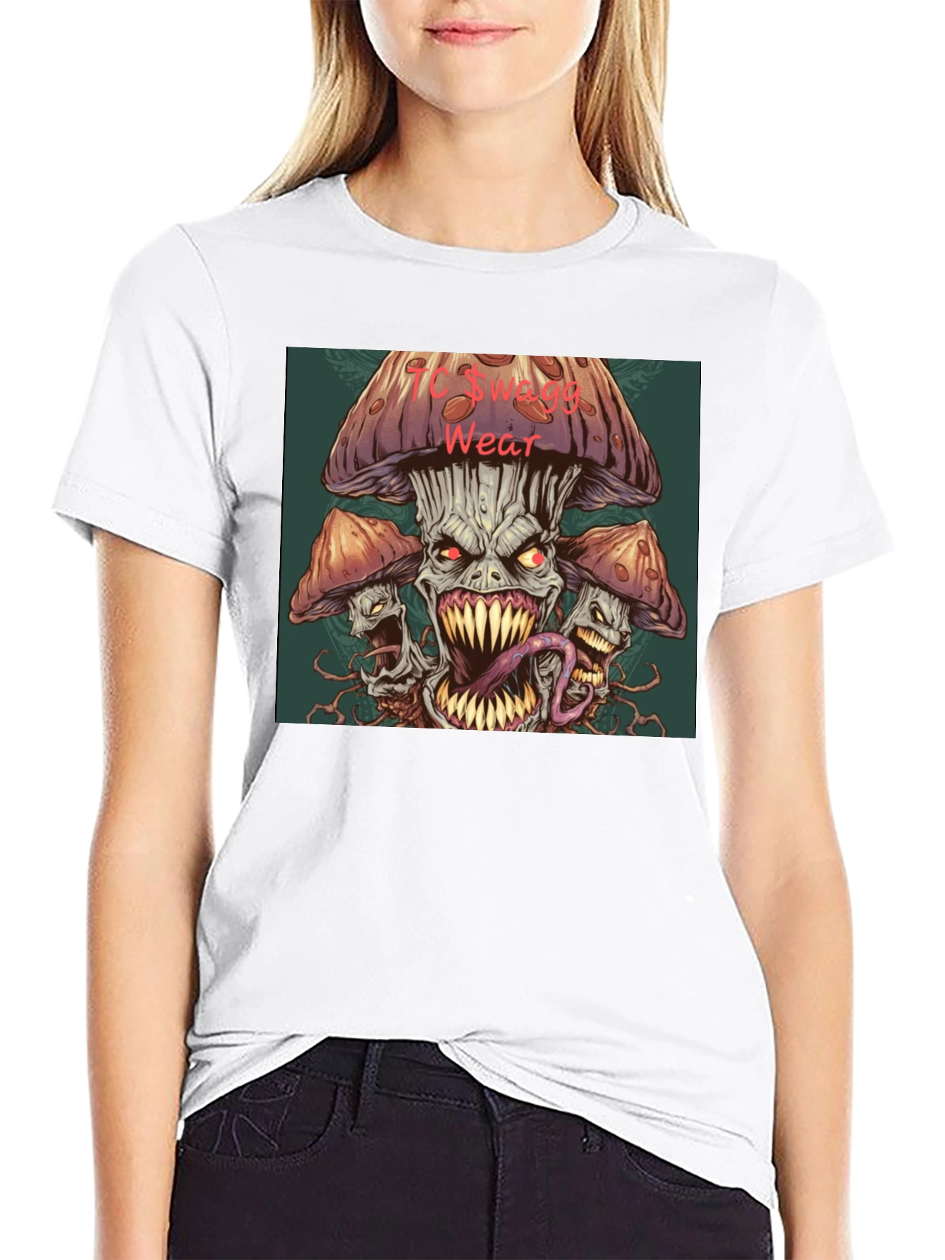 Black Monster Mushroom Graphic Tee view 9