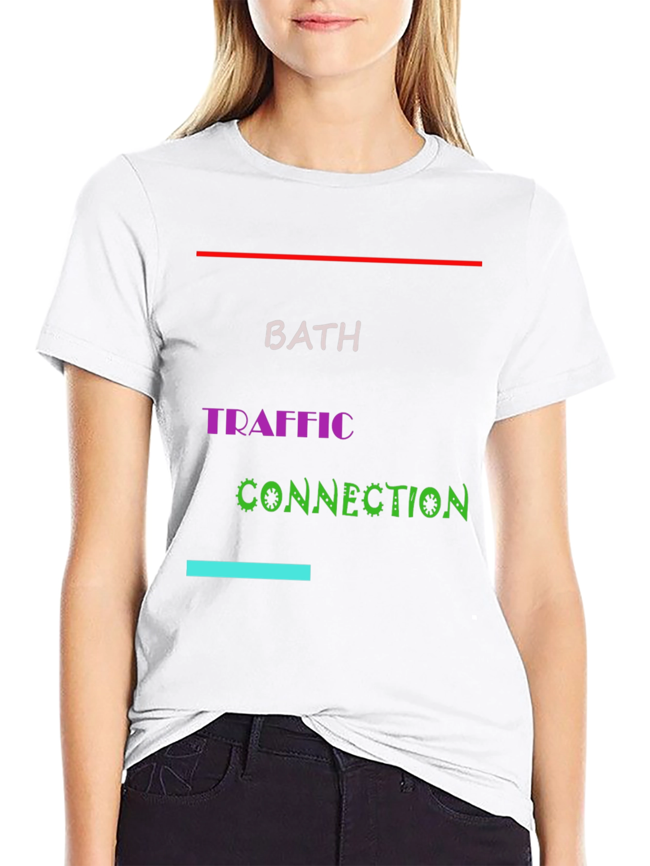 Black Bath Traffic Connection T-Shirt - Unique Graphic Tee view 9