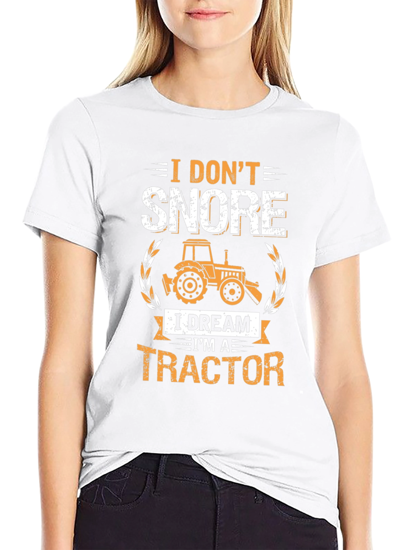 Black I Don't Snore Tractor T-Shirt view 9