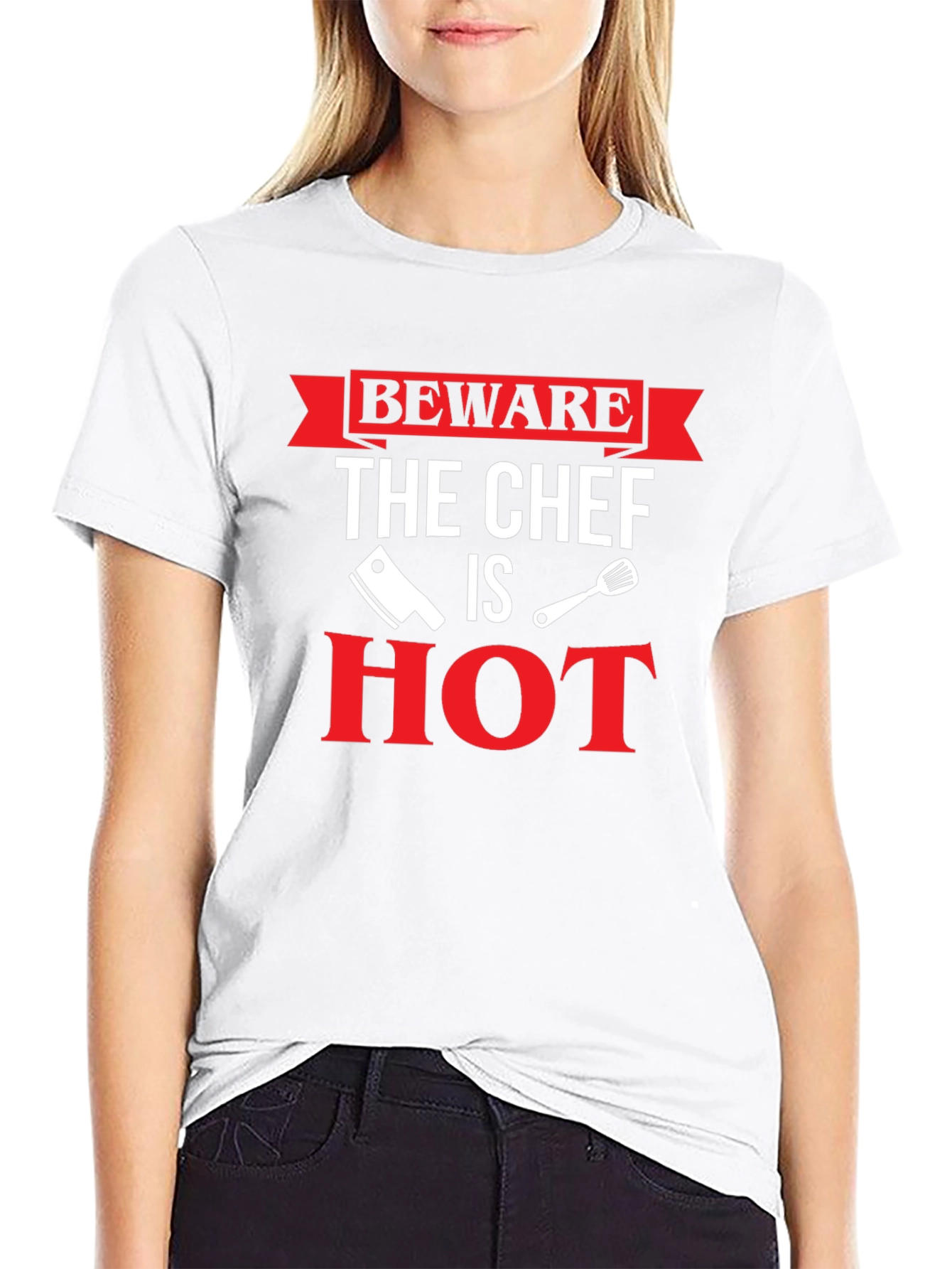 Black Beware The Chef Is Hot T-Shirt view 9
