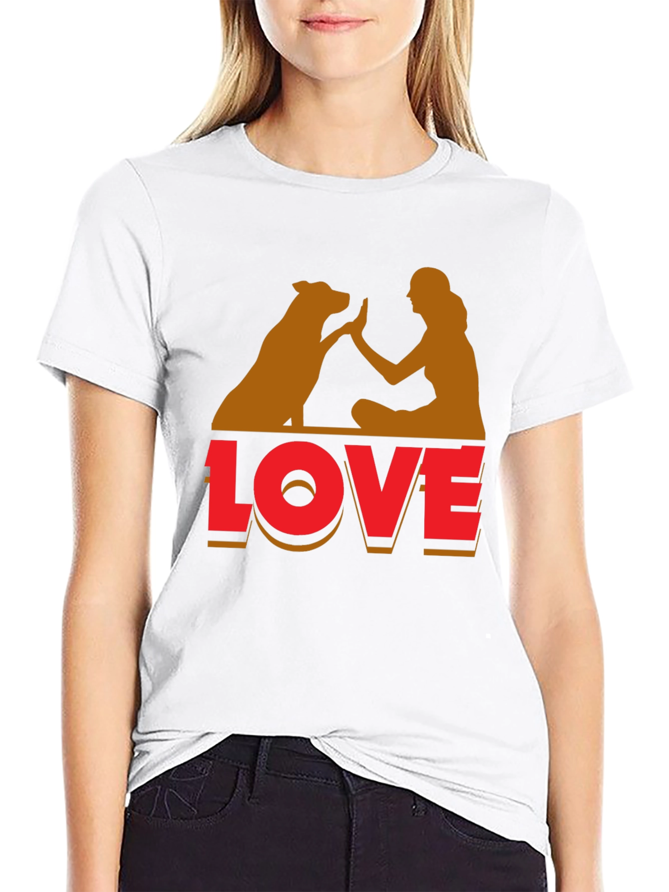 Black Dog Love T-Shirt - Unisex Casual Tee view 9