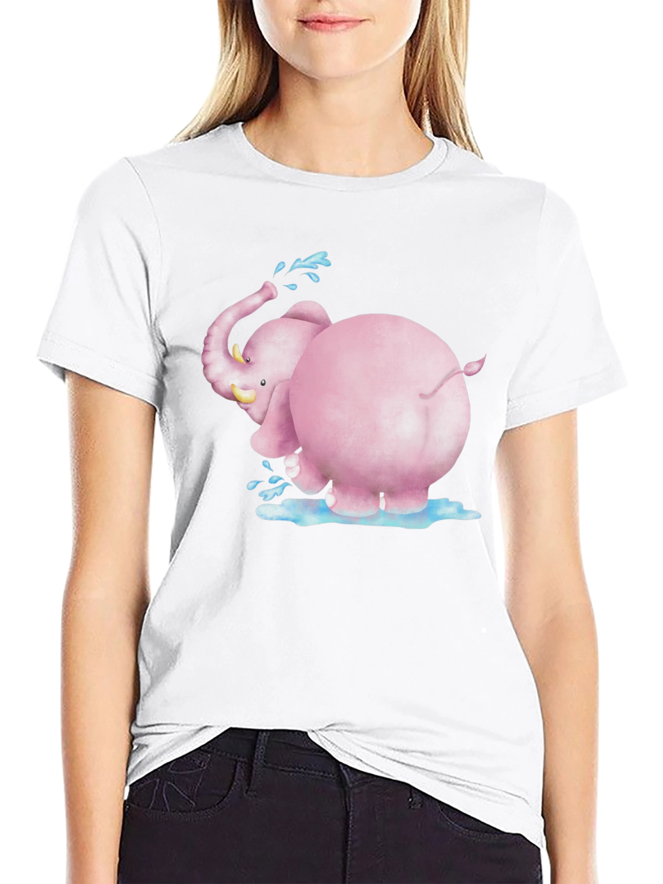 Black Pink Elephant Graphic Tee - Fun & Unique Design view 9