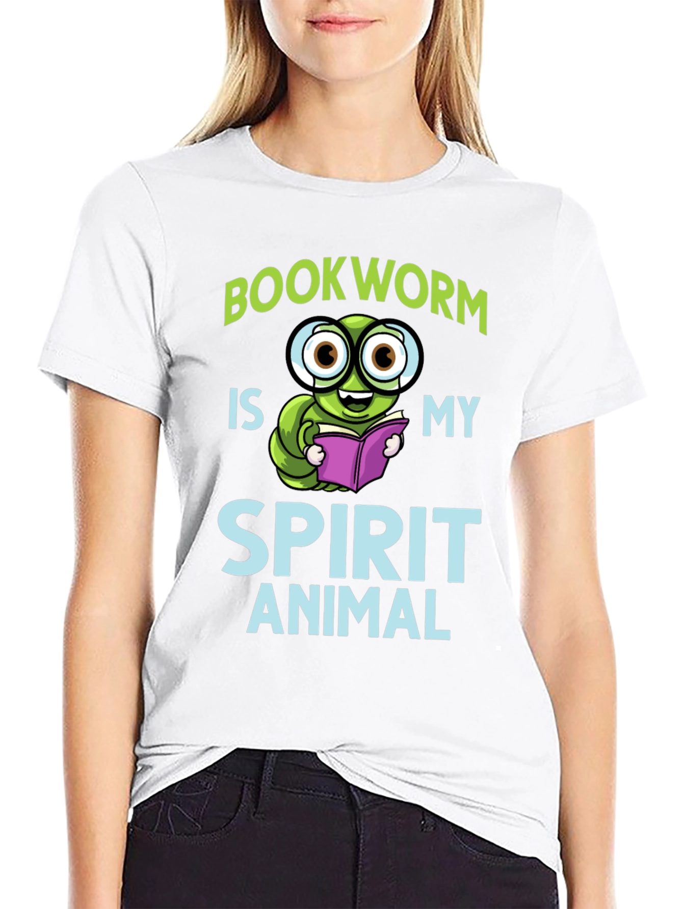 Black Bookworm Spirit Animal T-Shirt view 9