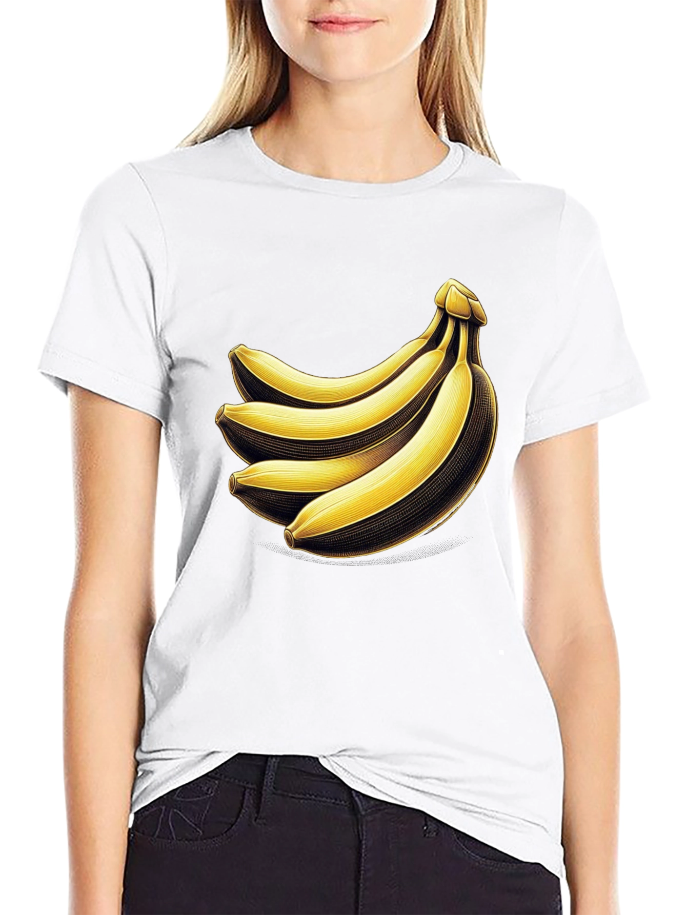 Black Banana Bunch Graphic Tee - Quirky Unisex T-Shirt view 9