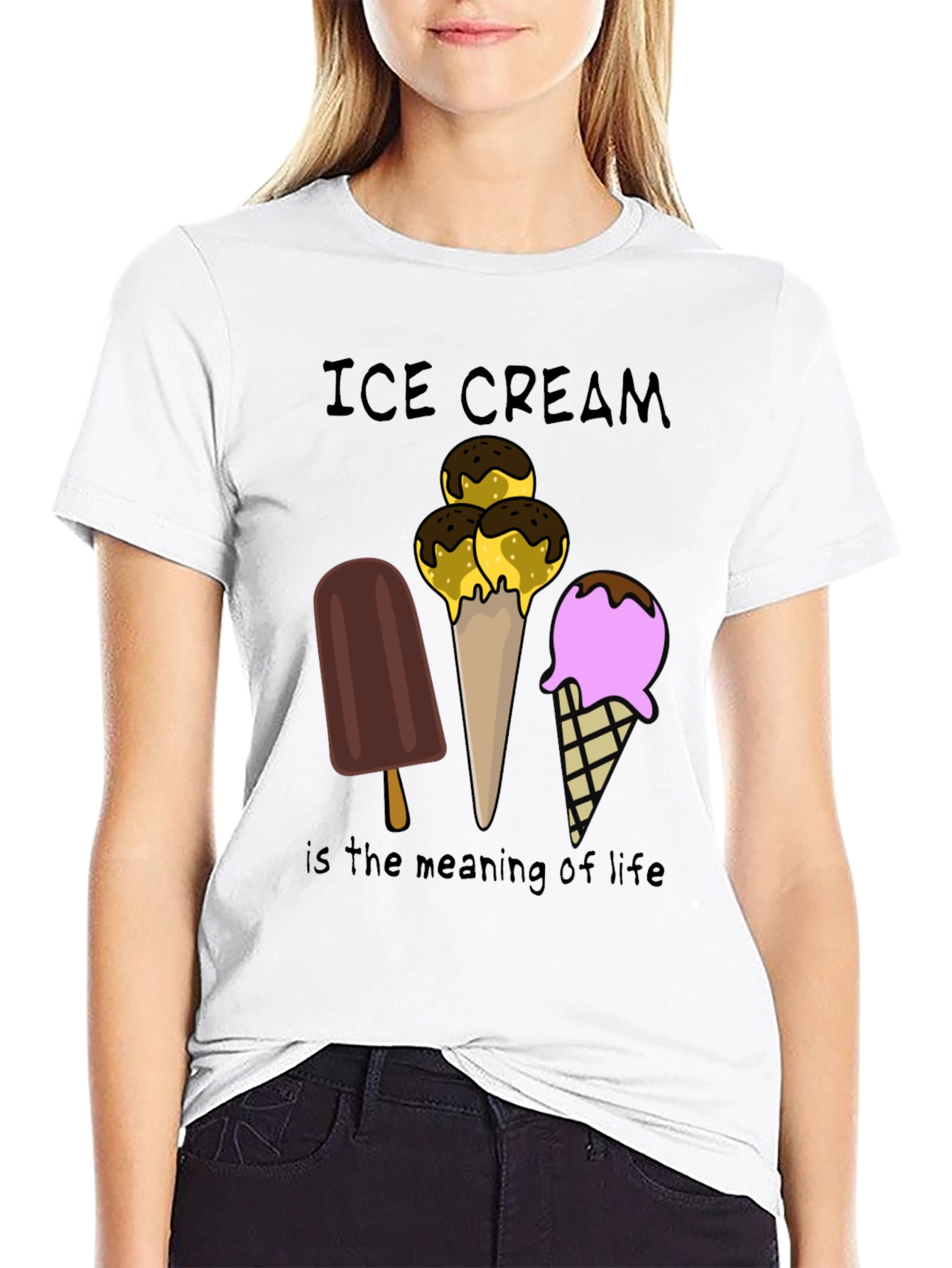 Black Ice Cream Meaning of Life T-Shirt view 9
