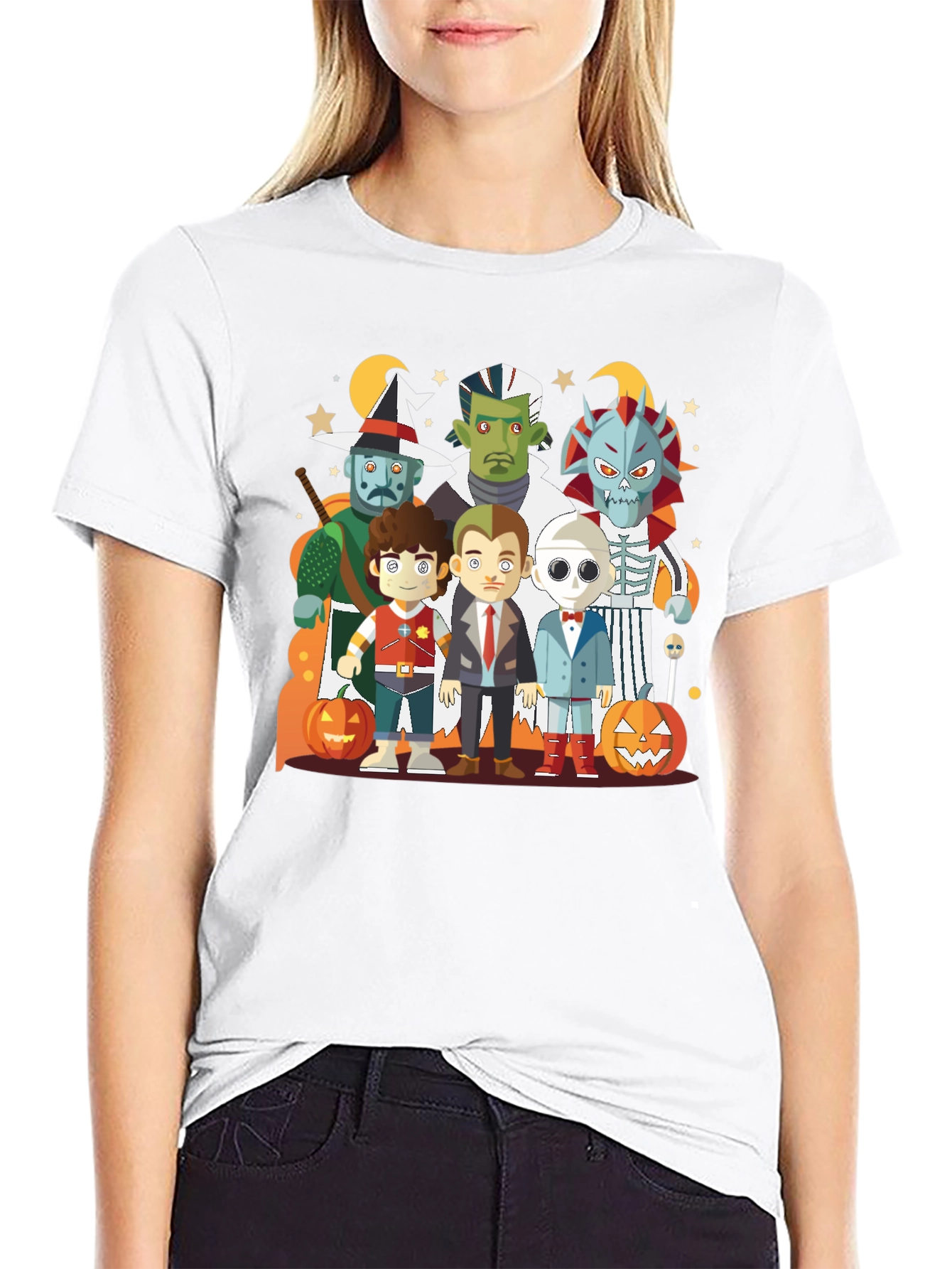 Black Halloween Character Graphic Black Tee view 9