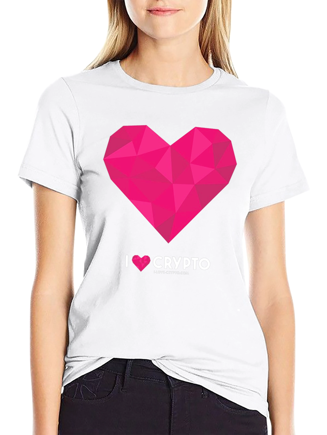 Black I Heart Crypto Black Graphic Tee view 9