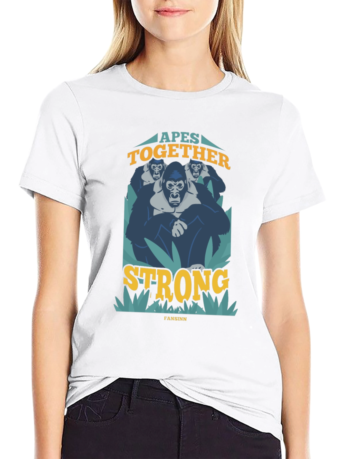 Black Apes Together Strong Graphic T-Shirt view 9