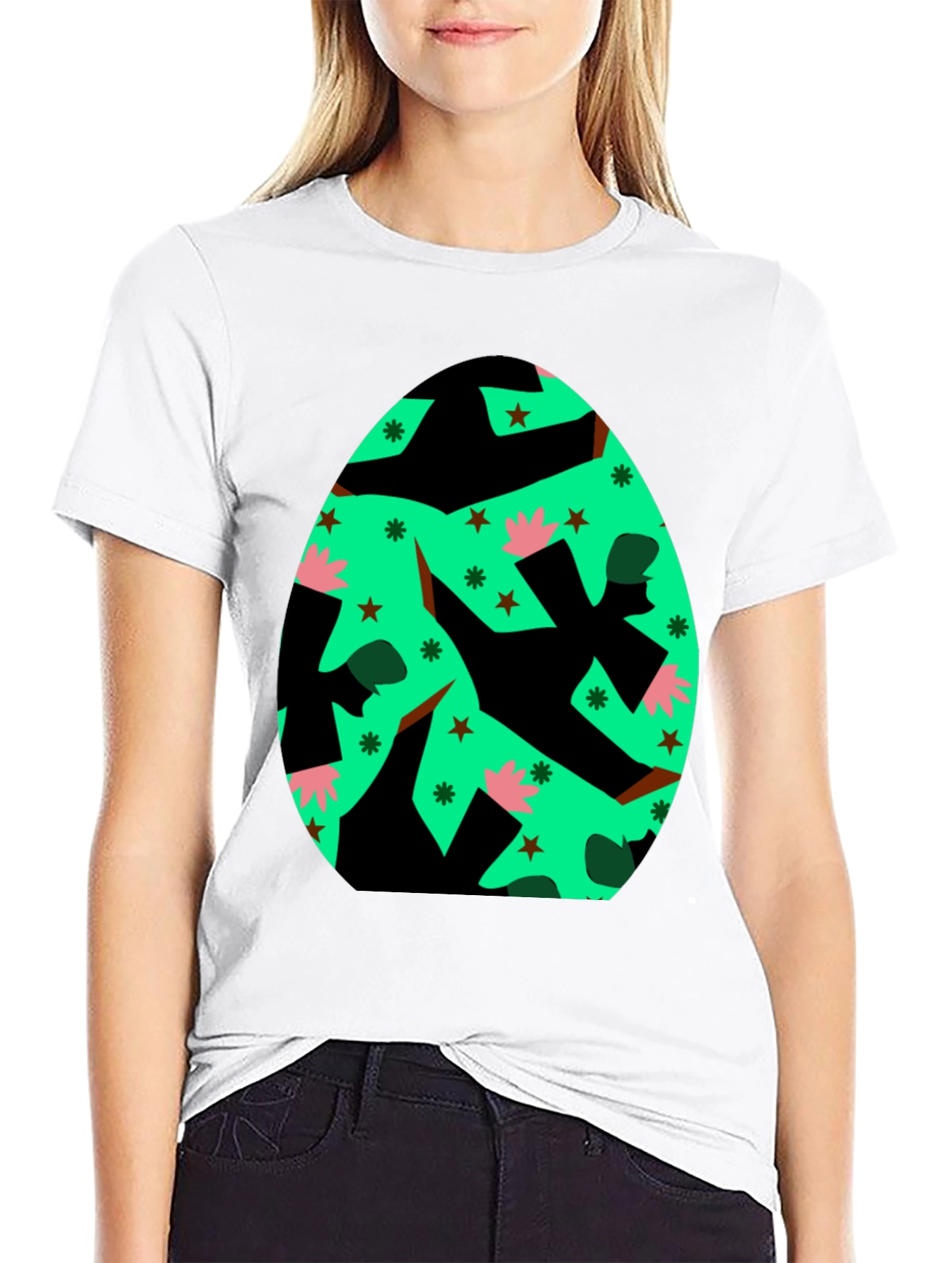 Black Novelty Easter Egg Graphic Tee - Black view 9