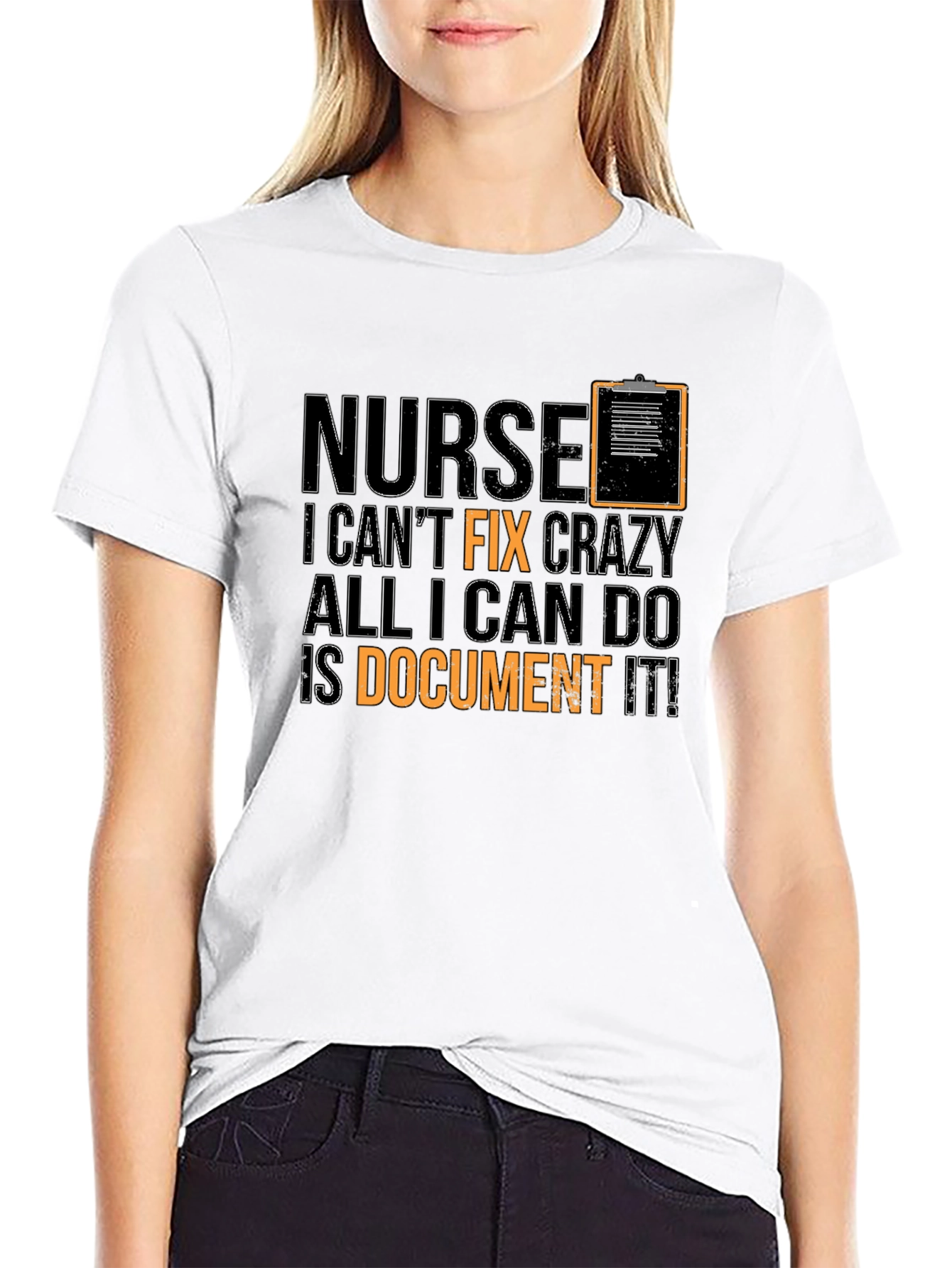 Black Nurse Crazy Funny Black T-Shirt view 9