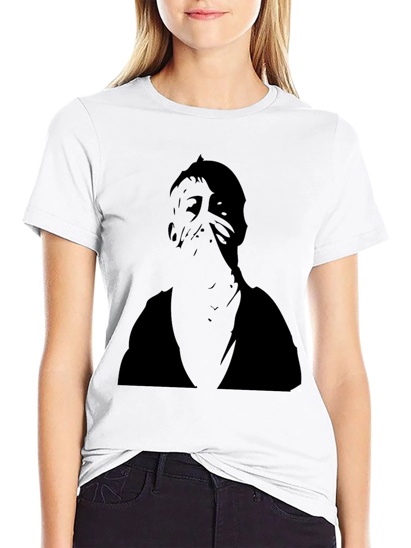 Black Mysterious Figure Black Graphic Tee view 9