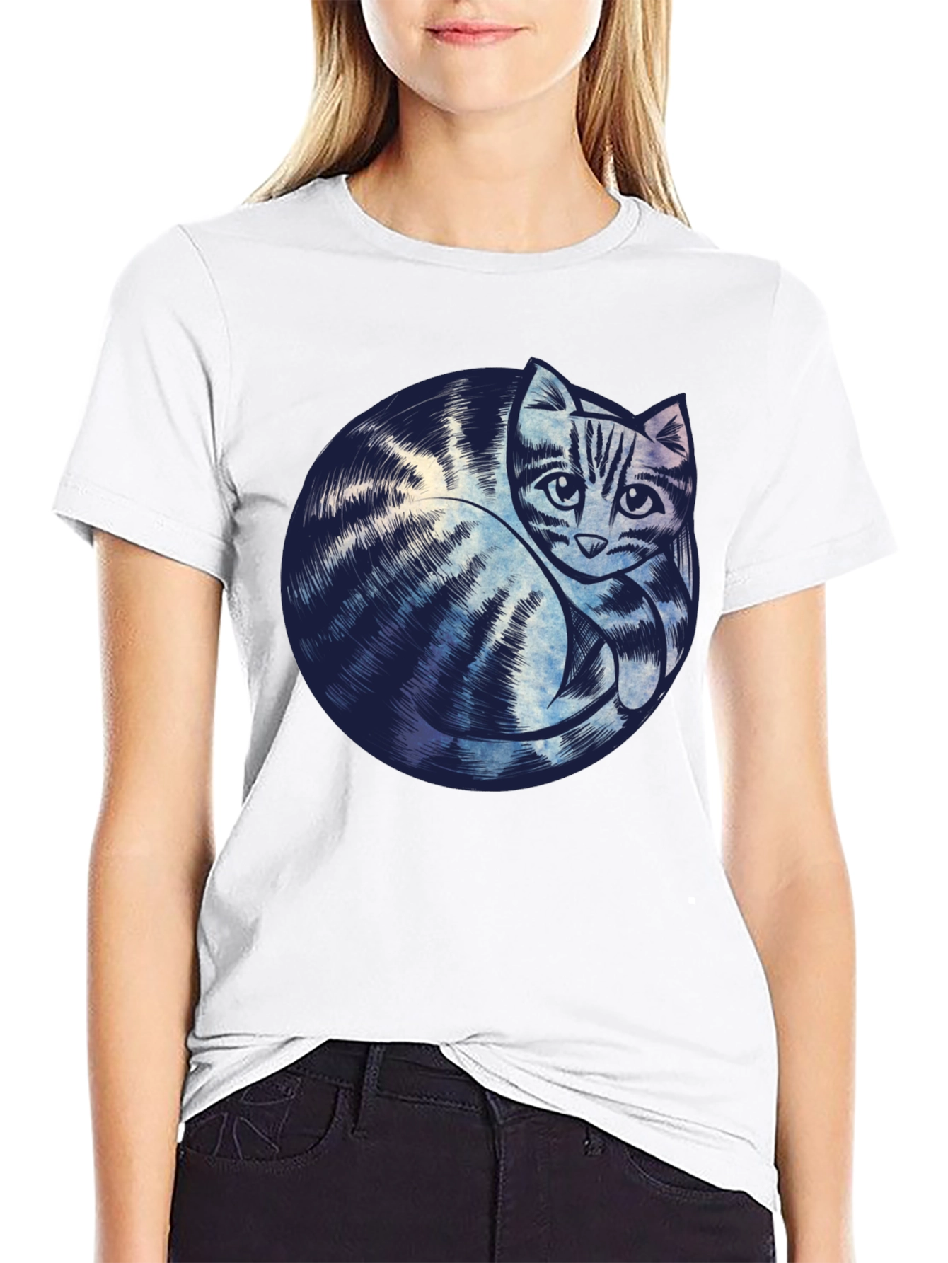 Black Cat Graphic Black T-Shirt view 9