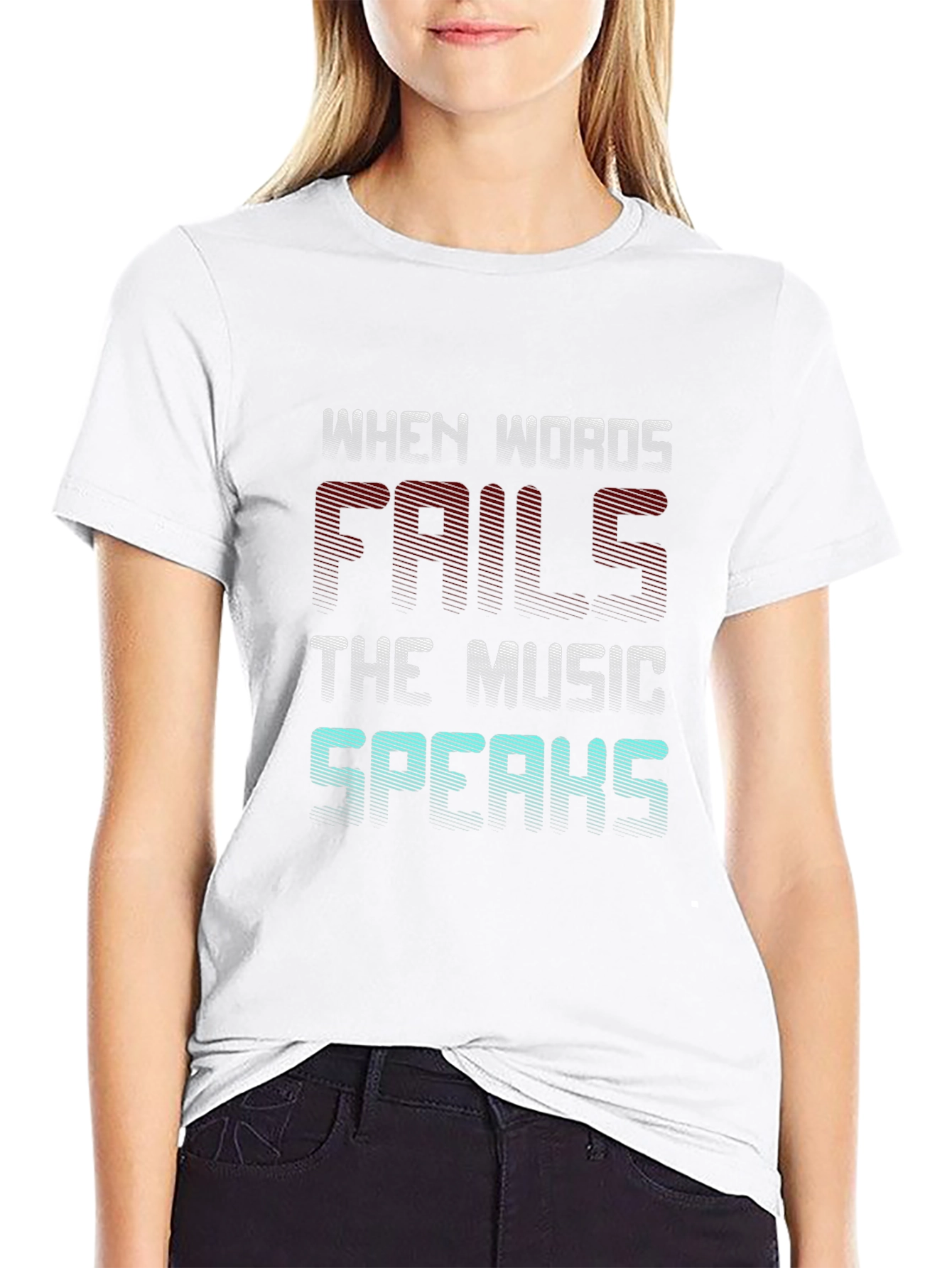 Black Music Speaks T-Shirt - When Words Fail Graphic Tee view 9