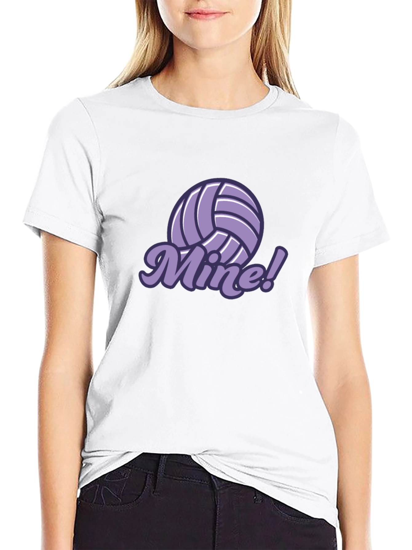 Black Volleyball Mine! Graphic T-Shirt view 9