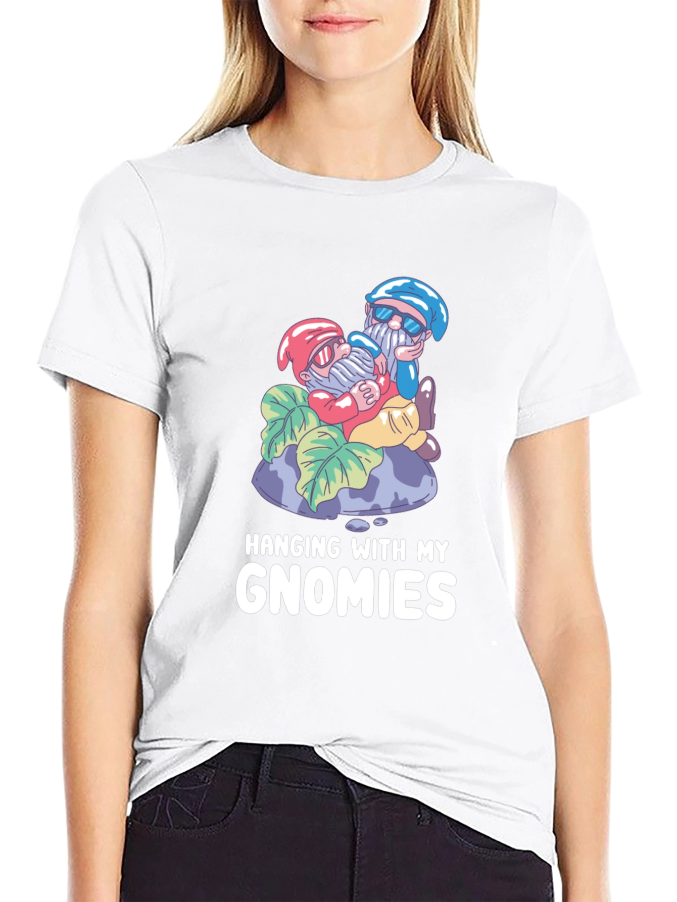Black Hanging With My Gnomies Graphic T-Shirt view 9