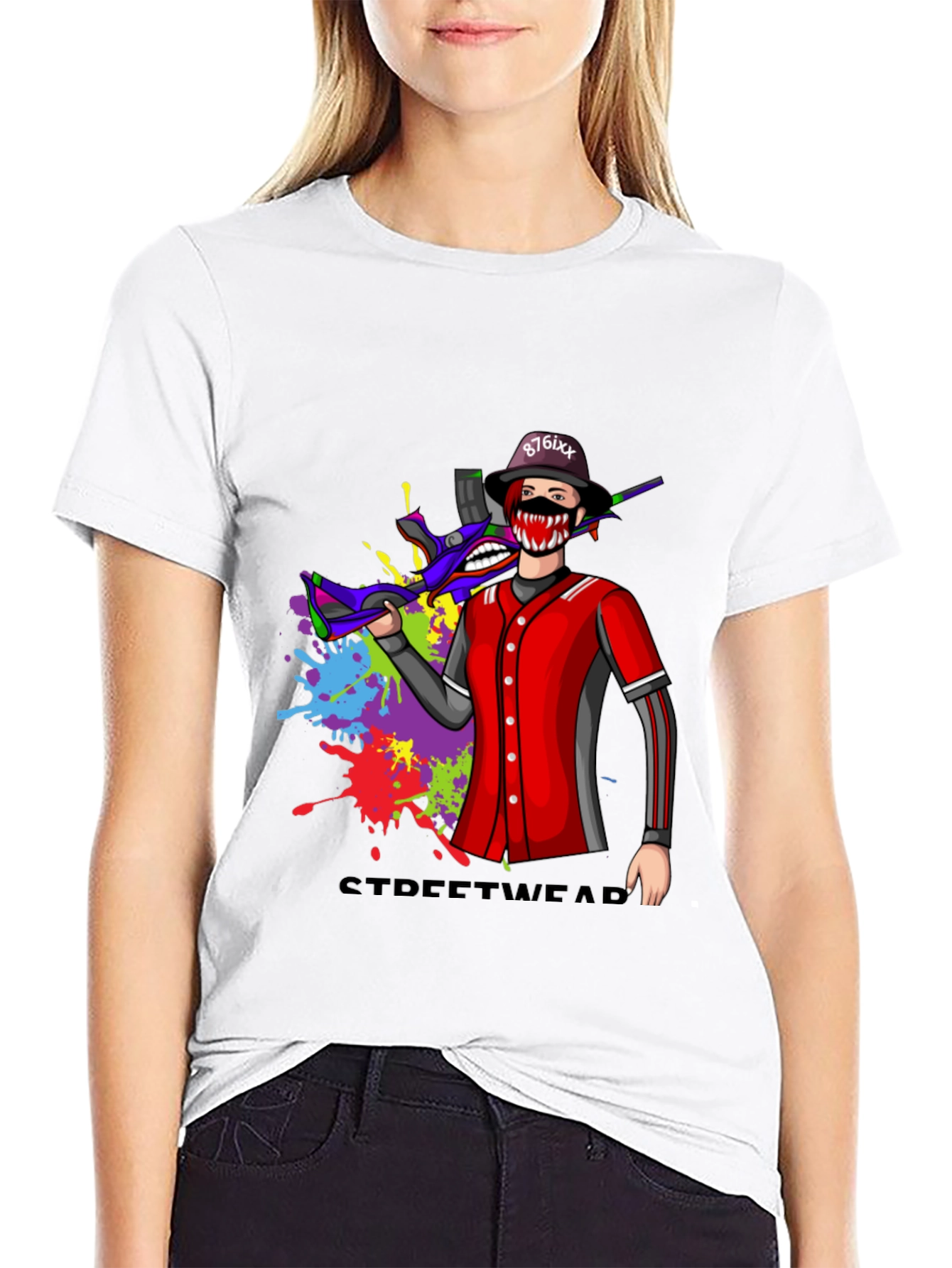 Black Streetwear Graphic Tee view 9