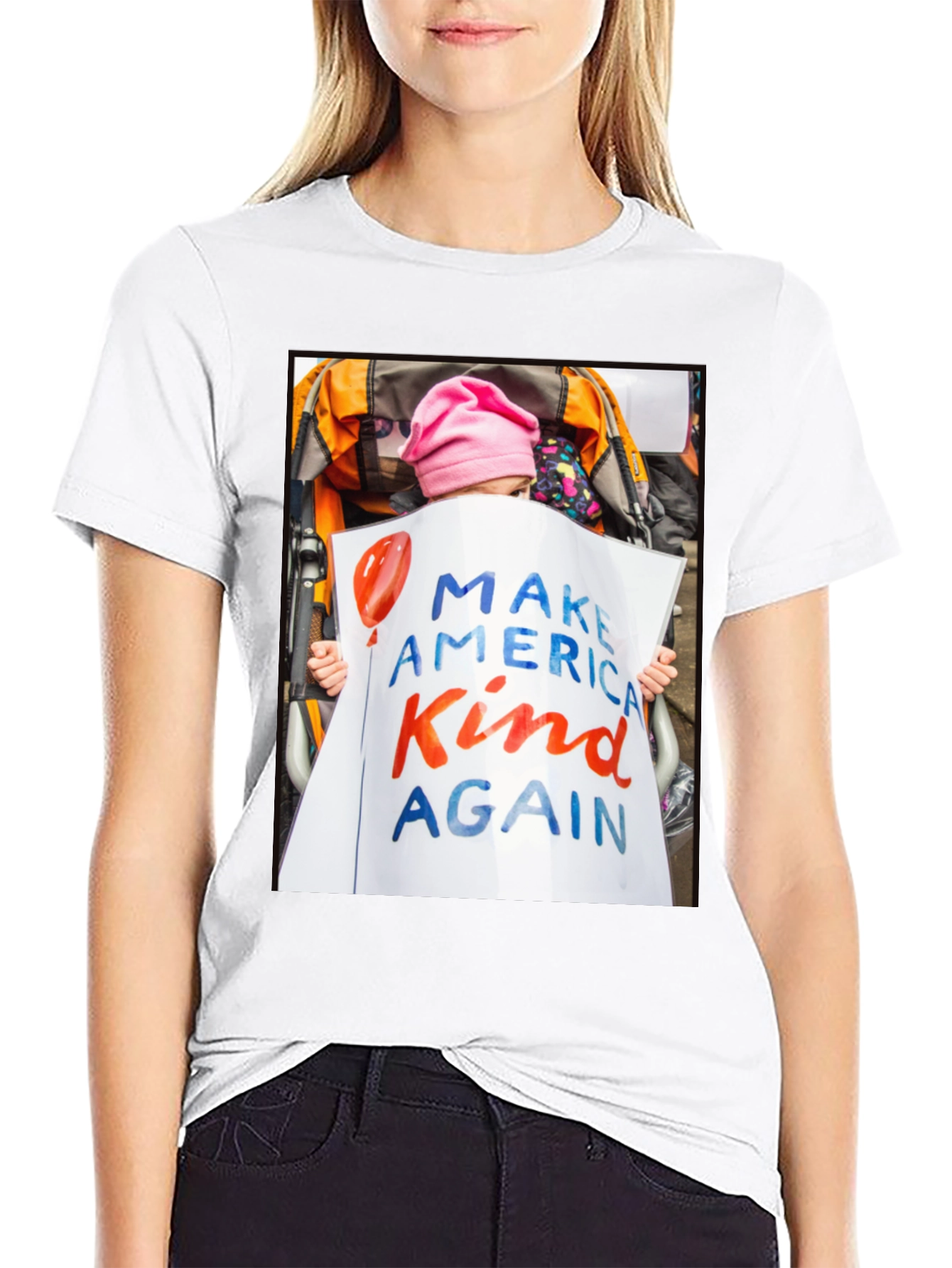 Black Make America Kind Again Graphic T-Shirt view 9