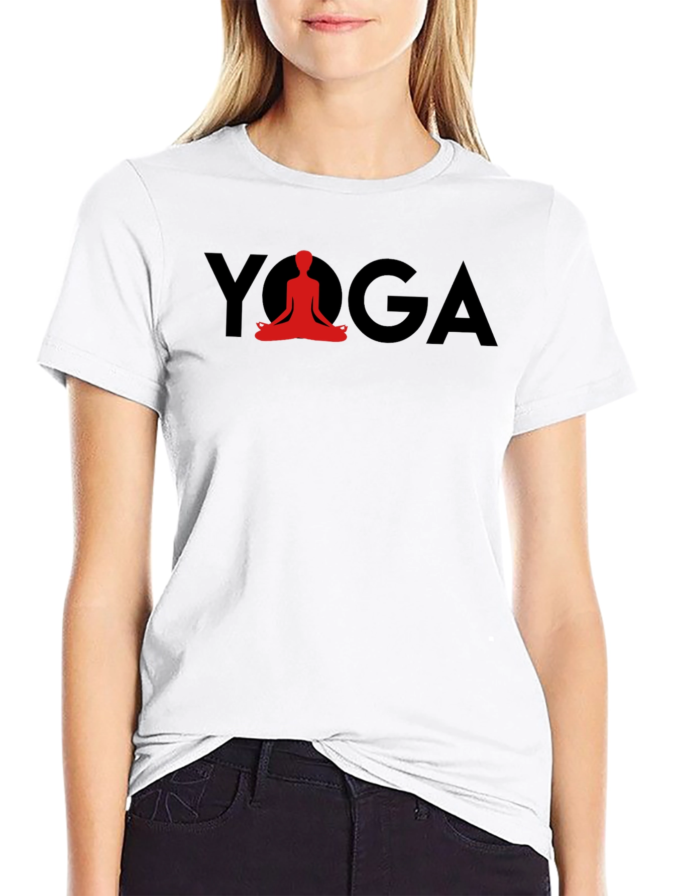 Black Yoga Meditation T-Shirt - Relaxed Fit view 9