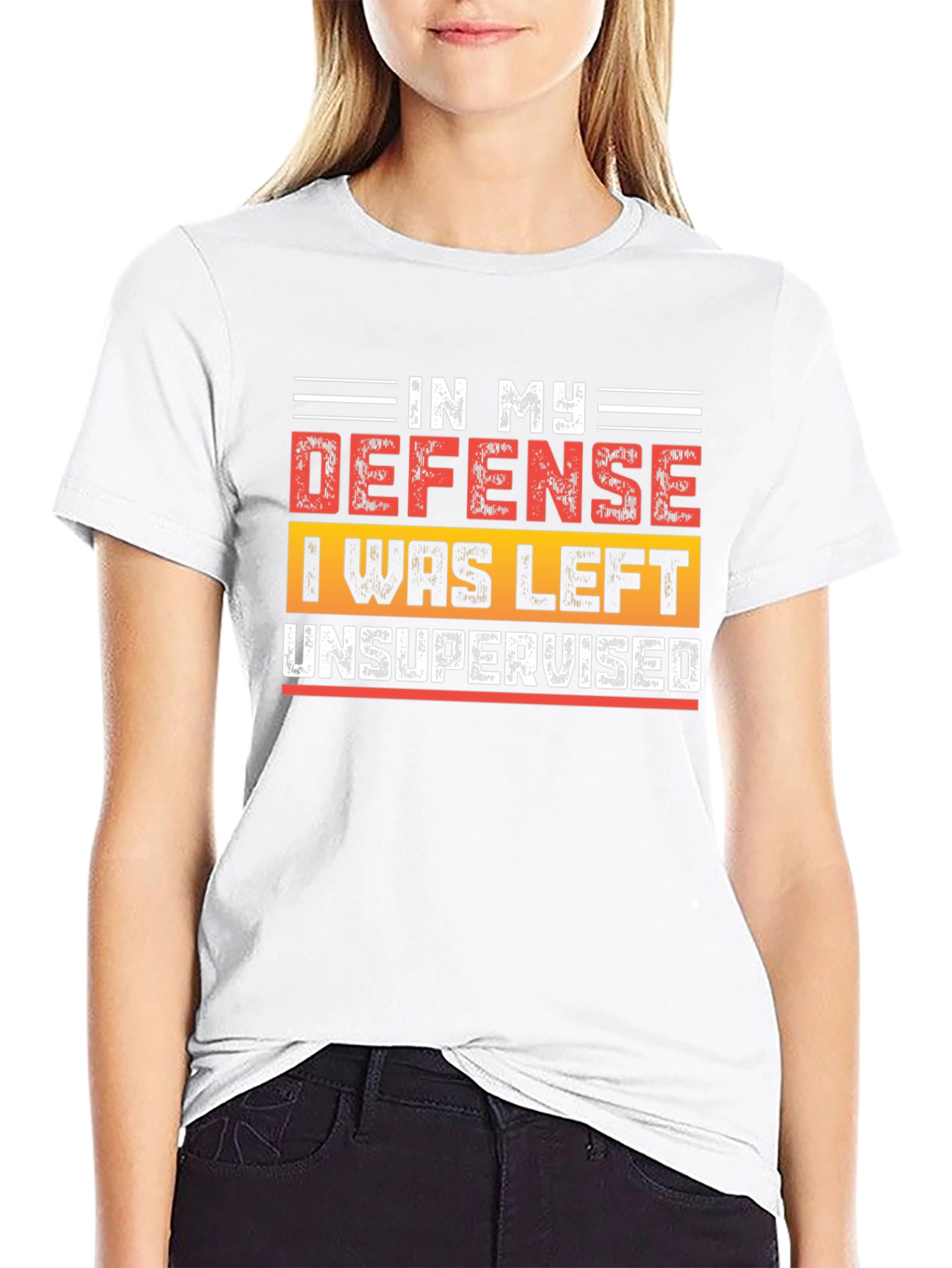 Black Funny "In My Defense" Graphic Tee view 9