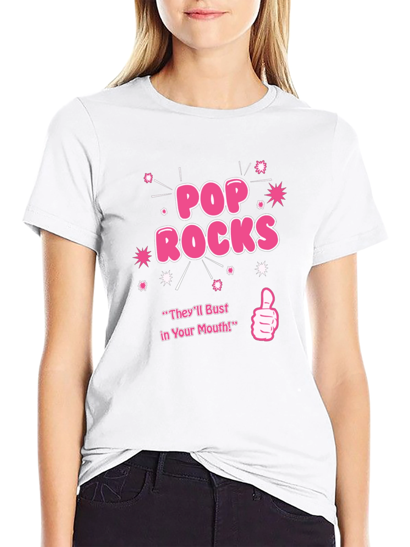 Black Pop Rocks Graphic Novelty T-Shirt view 9
