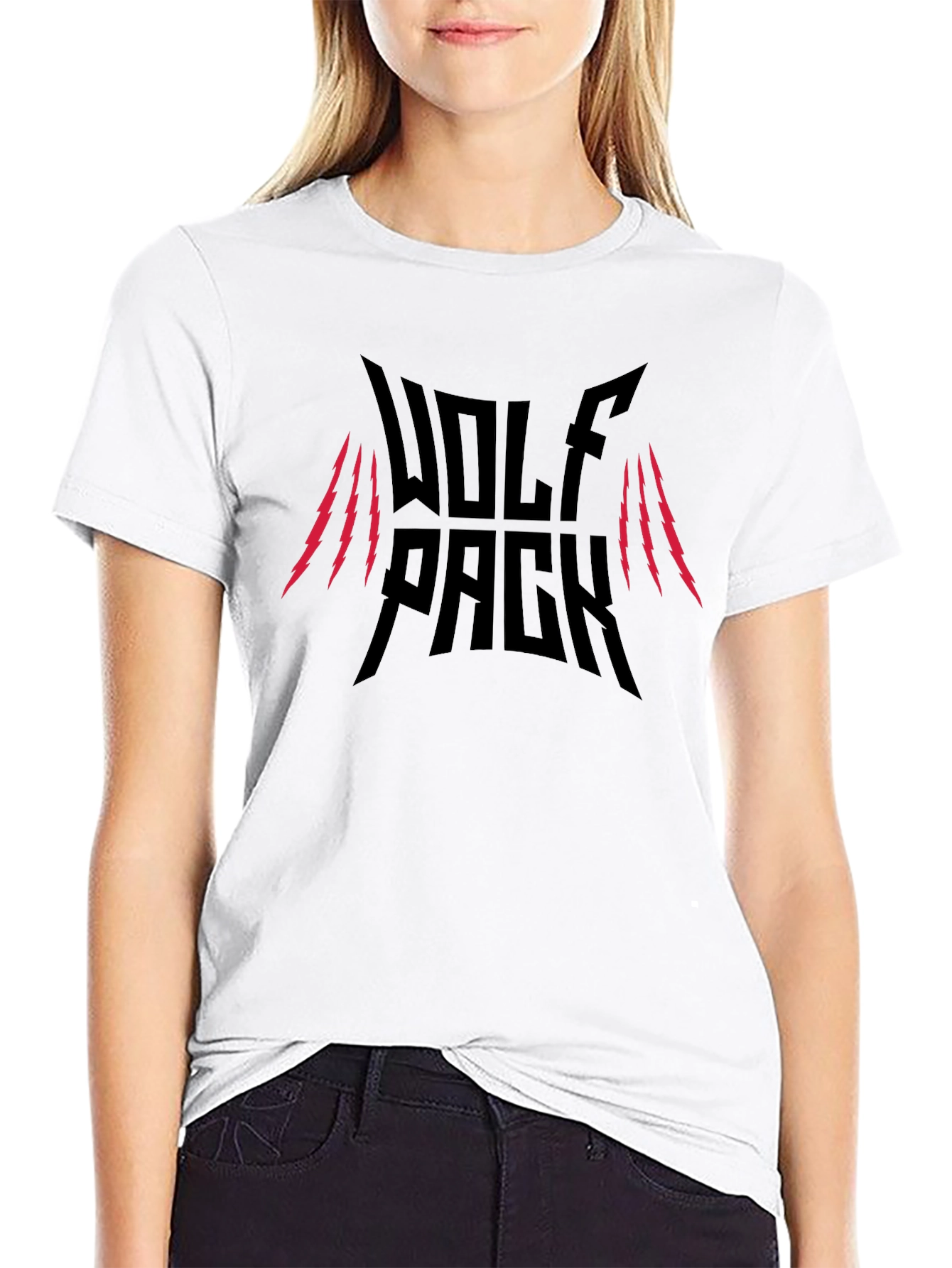Black Wolf Pack Graphic Tee - Claw Scratch Design view 9