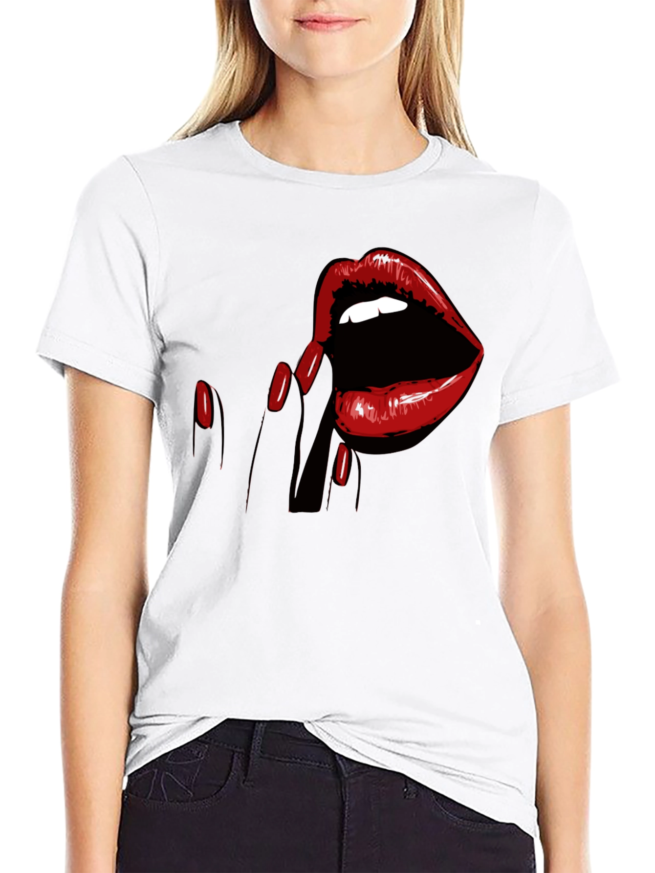 Black Lip Service Graphic Tee - Bold & Edgy Style view 9