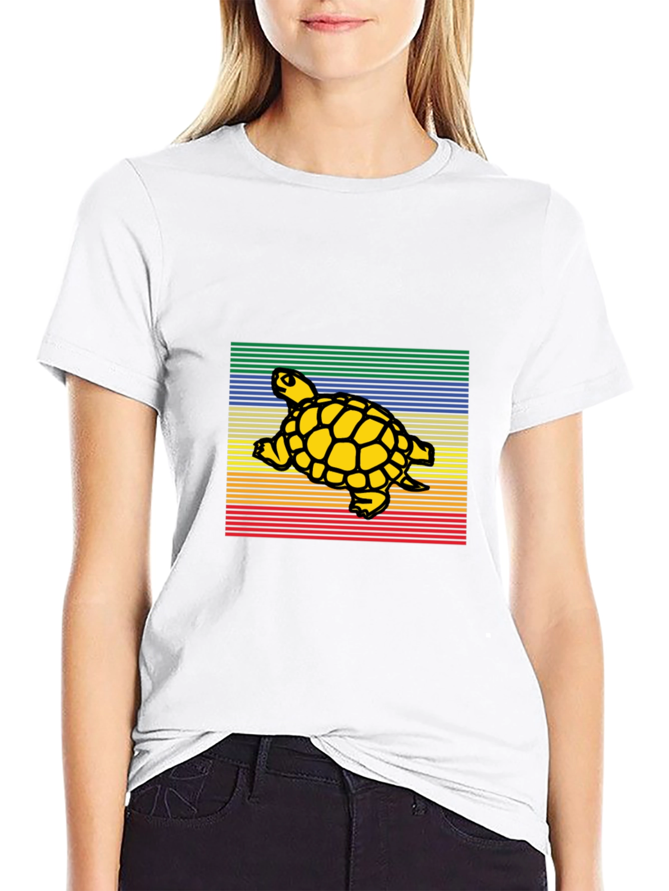 Black Retro Turtle Graphic T-Shirt view 9